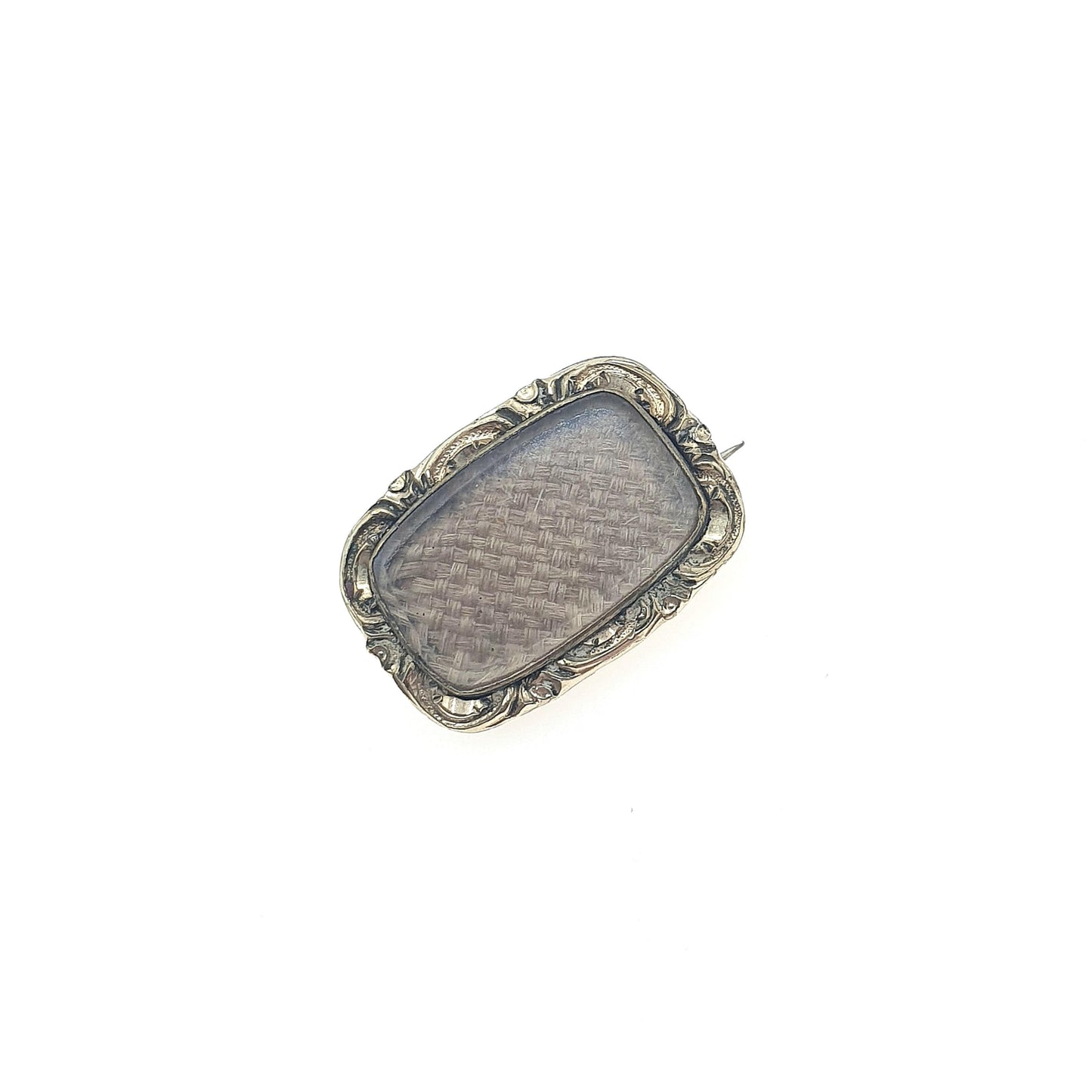 Antique Rolled Gold Mourning Brooch Victorian Glass Locket Braided Hair Golf Filled Keepsake Womens Jewelry Jewellery Vintage
