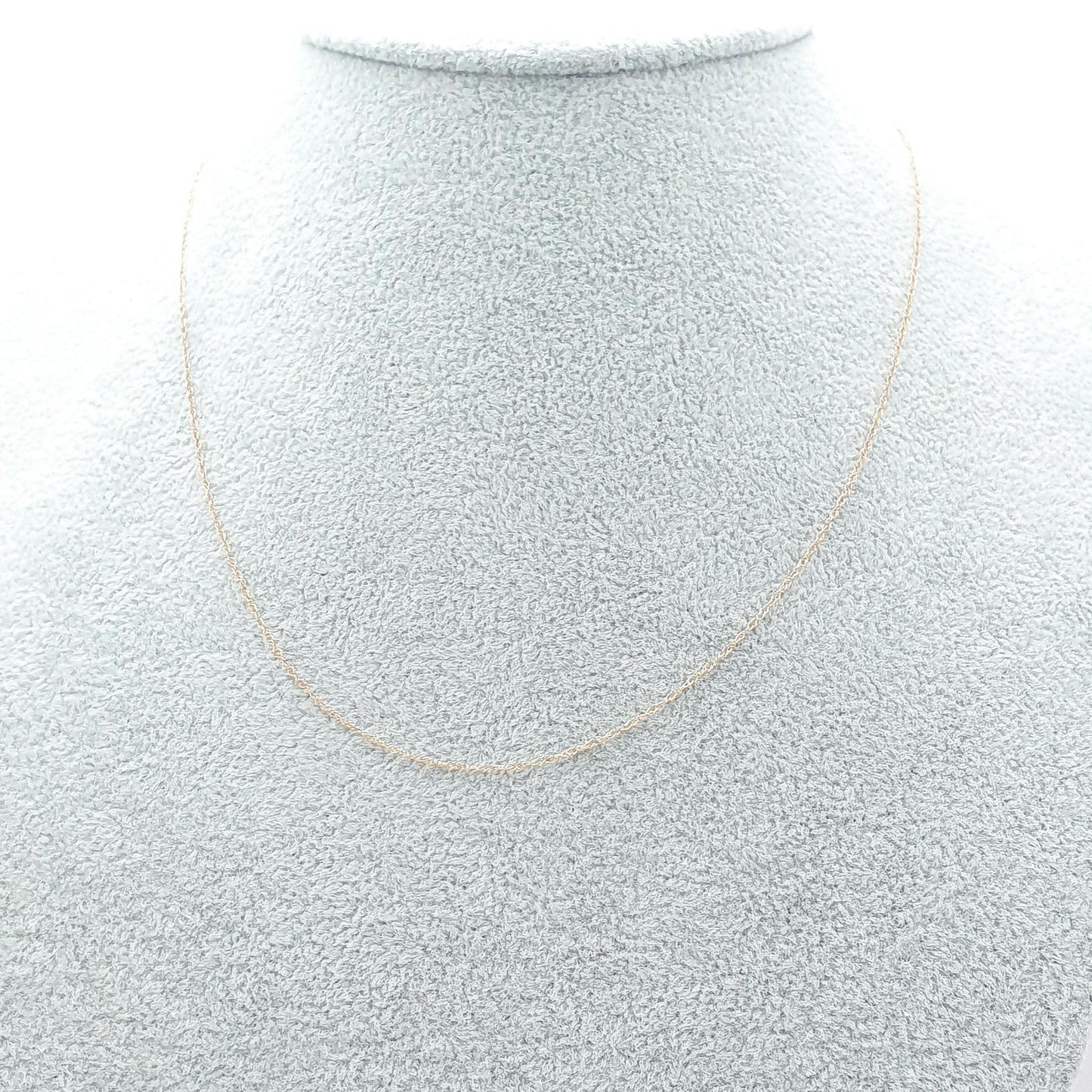 Vintage 9ct Rose Gold Rope Link Chain Necklace Very Fine Dainty Solid 9k 9kt 46cm 18.1” 0.40g Womens Jewelry Jewellery