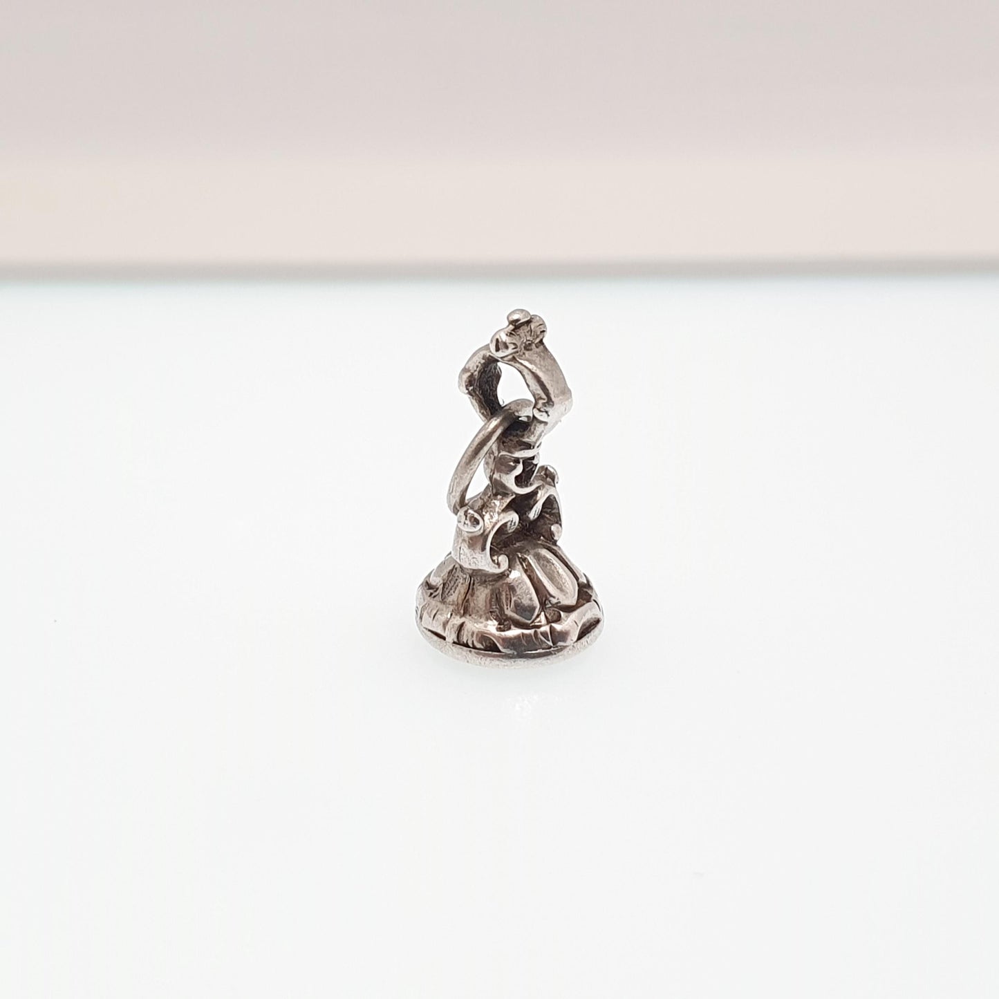 Antique Georgian Solid Silver Goblet  Intaglio Fob Necklace Pendant Chalcedony Letter Seal Stamp Tiny Small Vintage