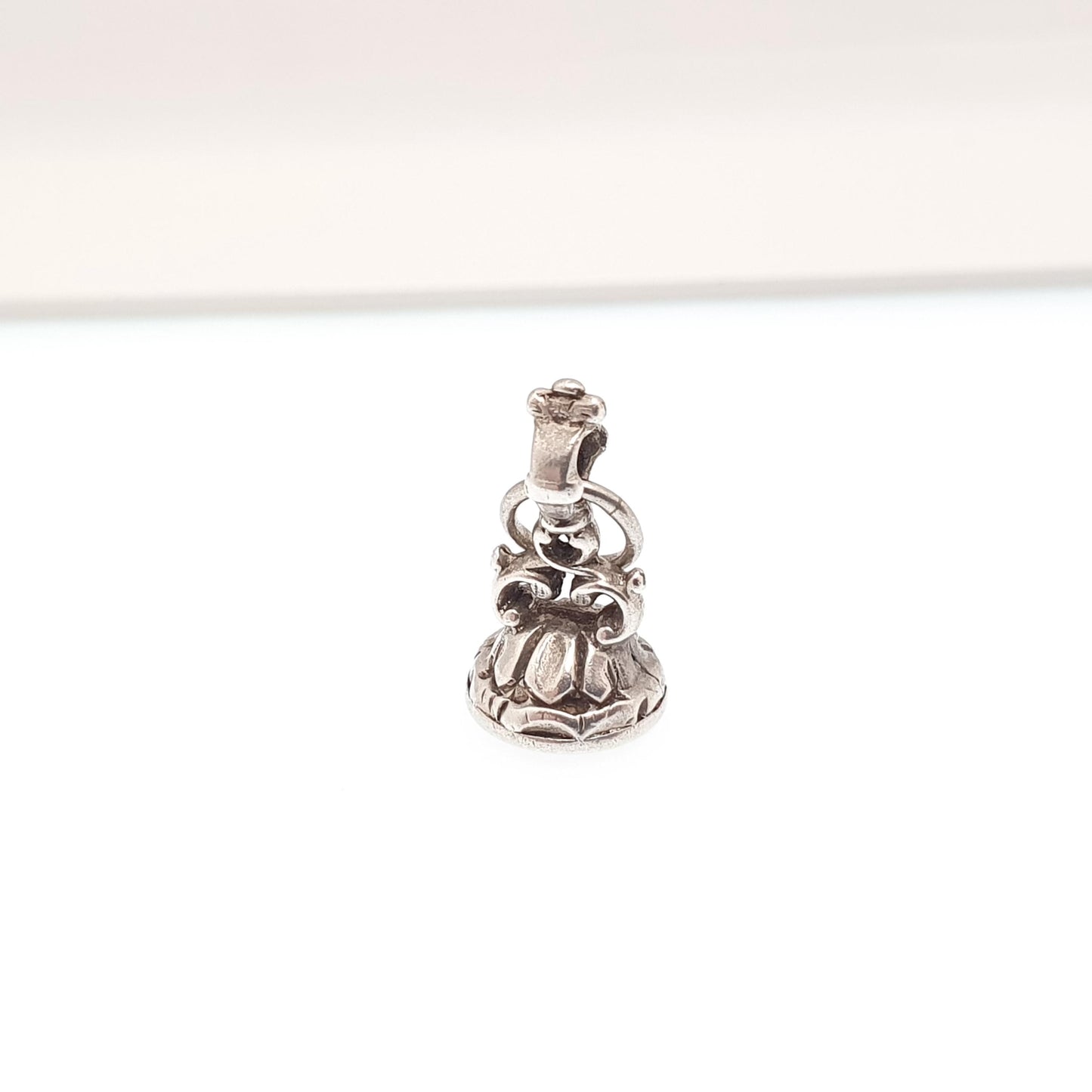 Antique Georgian Solid Silver Goblet  Intaglio Fob Necklace Pendant Chalcedony Letter Seal Stamp Tiny Small Vintage