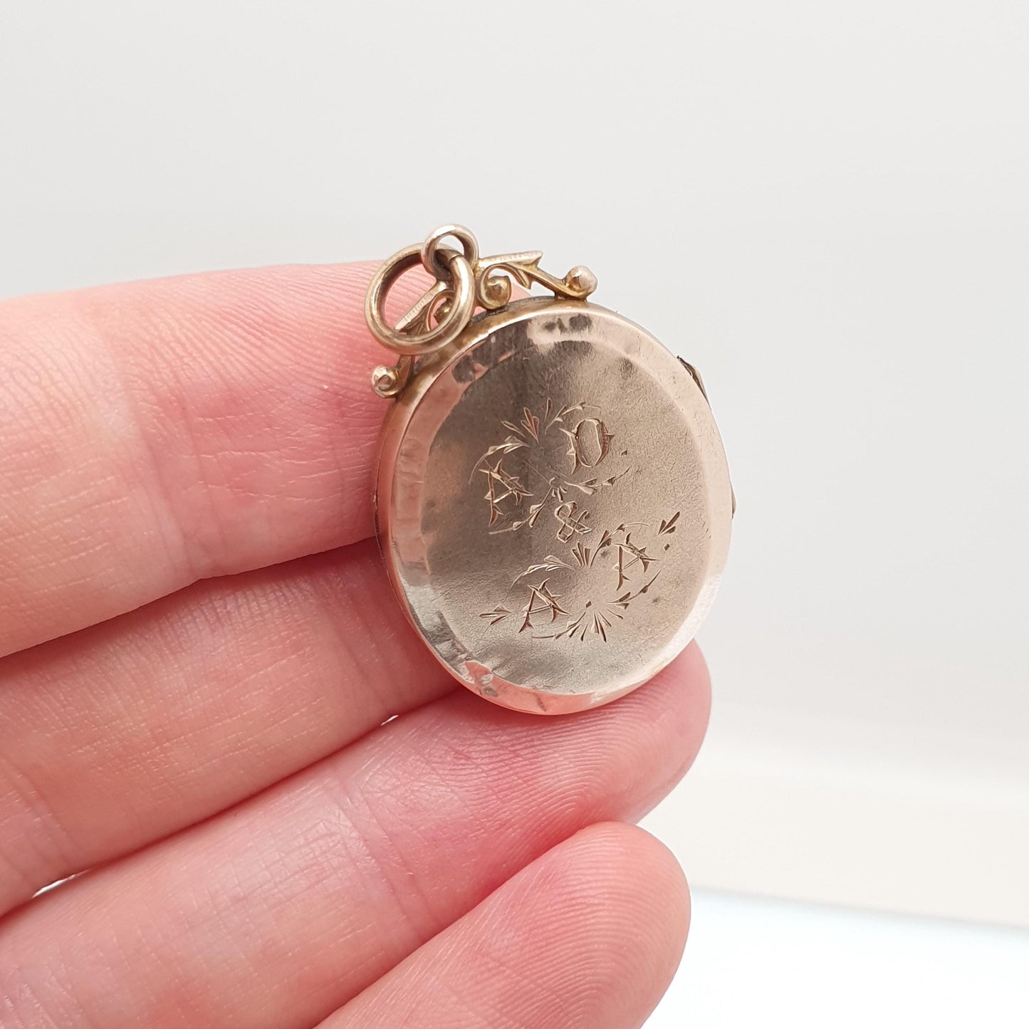Antique 9ct 9k Gold Ruby Paste Locket Seed Pearl Back Front Oval Pendant Picture Photo Vintage Jewelry Jewellery