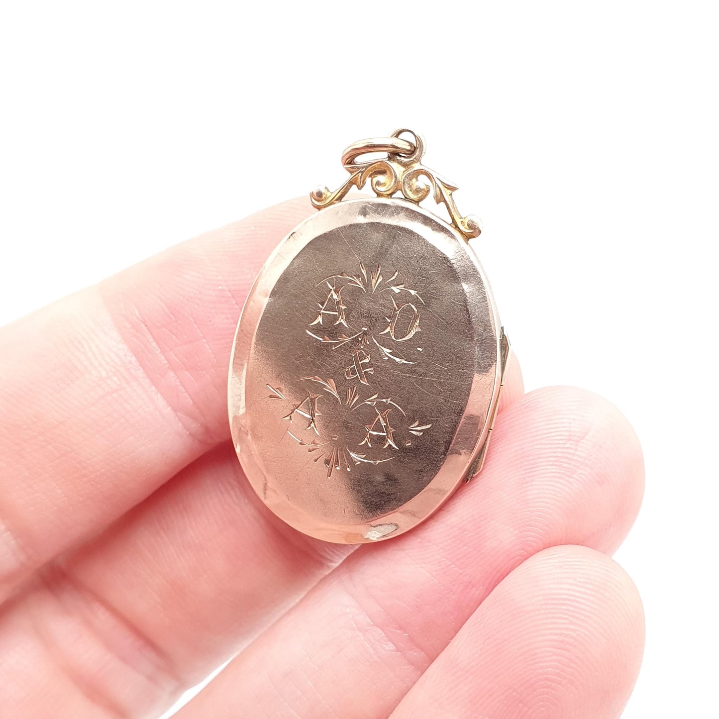 Antique 9ct 9k Gold Ruby Paste Locket Seed Pearl Back Front Oval Pendant Picture Photo Vintage Jewelry Jewellery