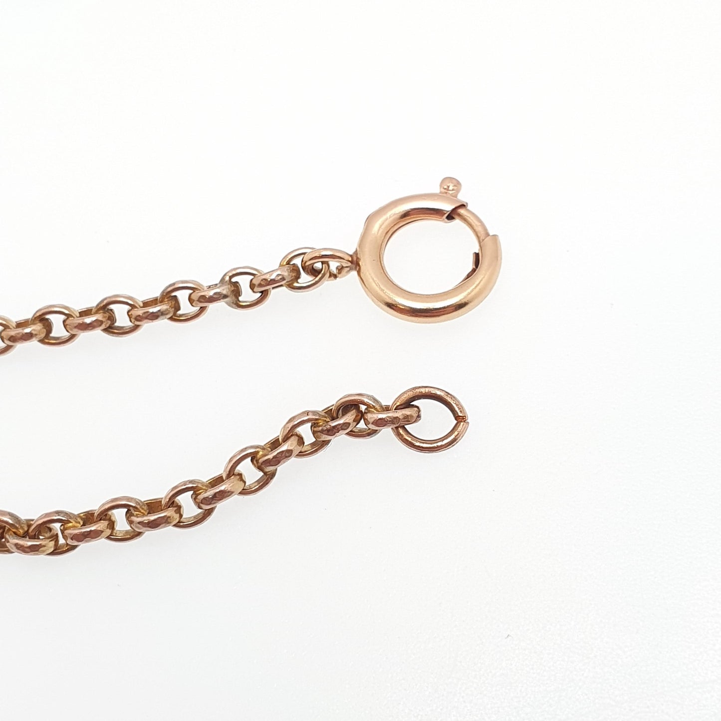 Antique Victorian Rolled Gold Belcher Chain Necklace Long Guard Muff 92cm 36.2" 27.90g Rose Gold Filled Oval Cable