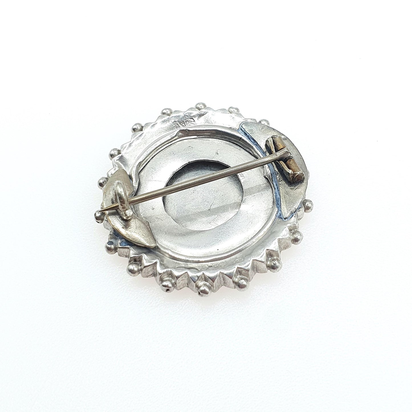 Antique Victorian Sterling Silver Flower Basket Brooch Rose Gold 1885 Hallmark Women Jewellery Jewelry Vintage Mens