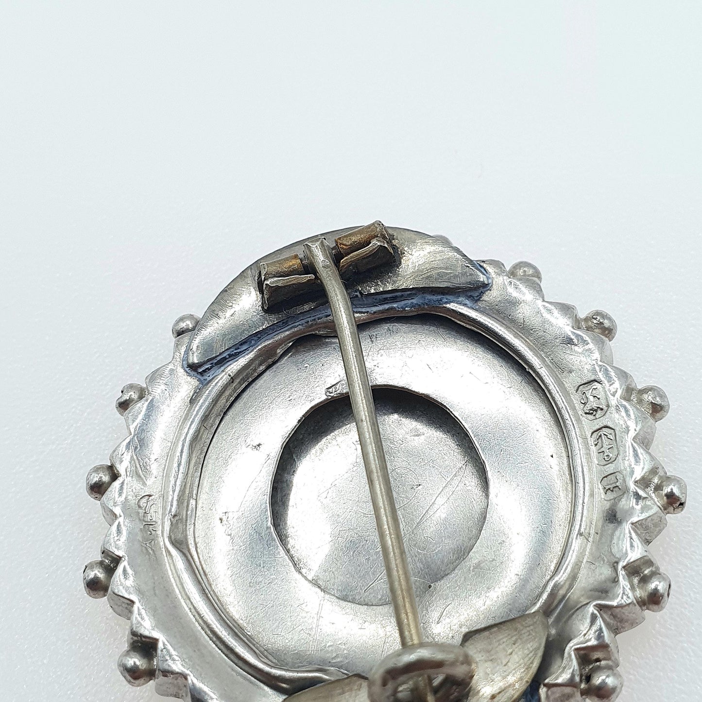 Antique Victorian Sterling Silver Flower Basket Brooch Rose Gold 1885 Hallmark Women Jewellery Jewelry Vintage Mens