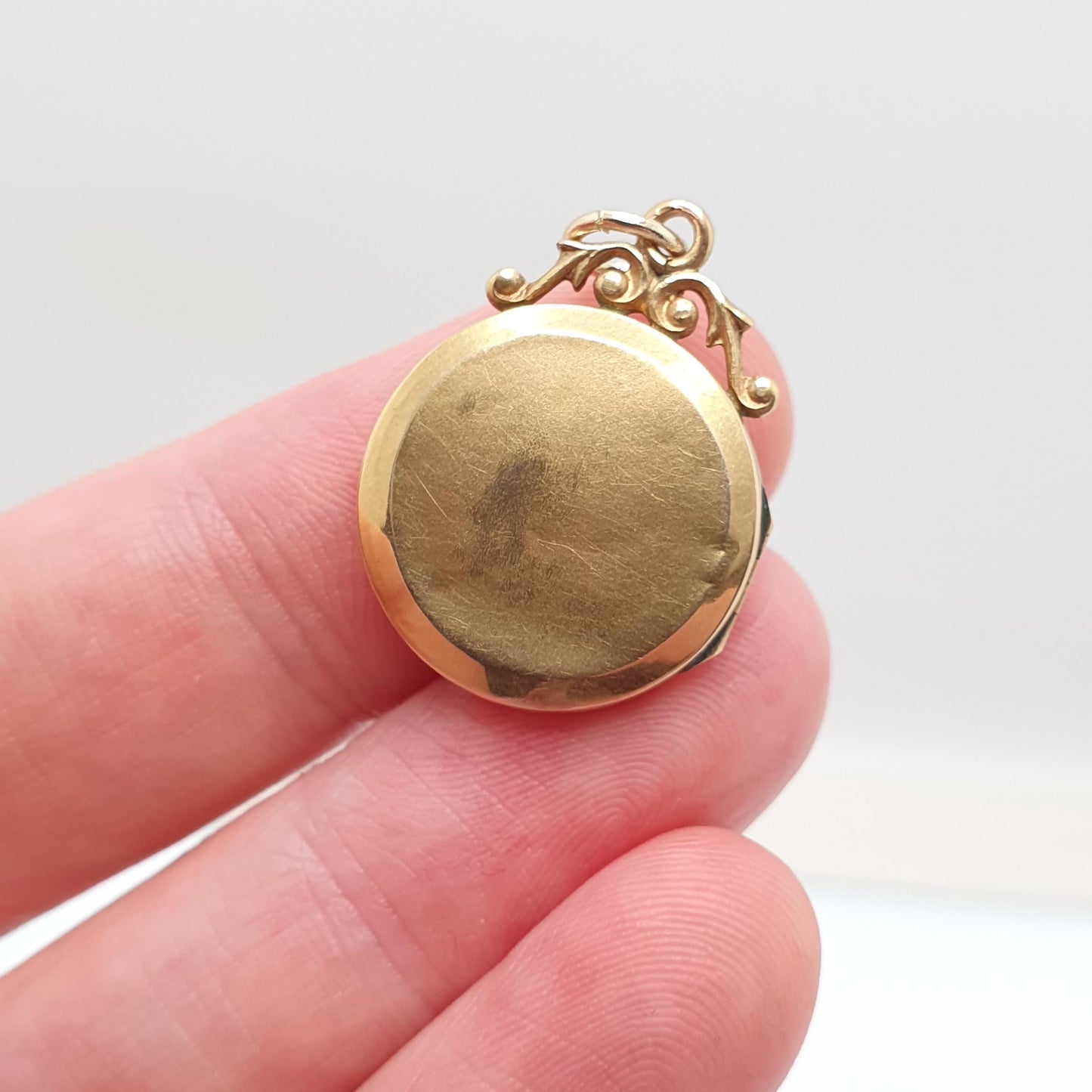 Antique 9ct 9k Gold Bird Locket Ruby Diamond Pastes Back and Front Cute Solid 375 Pendant Vintage Womens Jewelry Jewellery