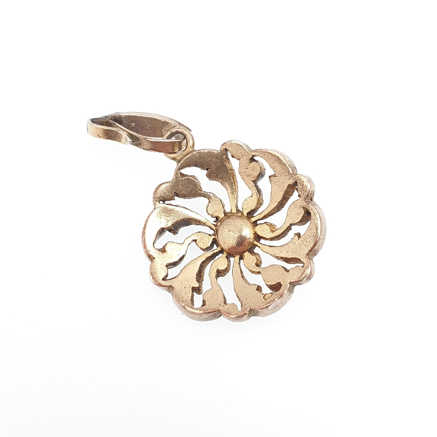 Antique Victorian Solid Silver Diamond Paste Pendant Gold Vermeil Art Nouveau Necklace Spiral Swirl Foiled Vintage Womens Jewellery Jewelry
