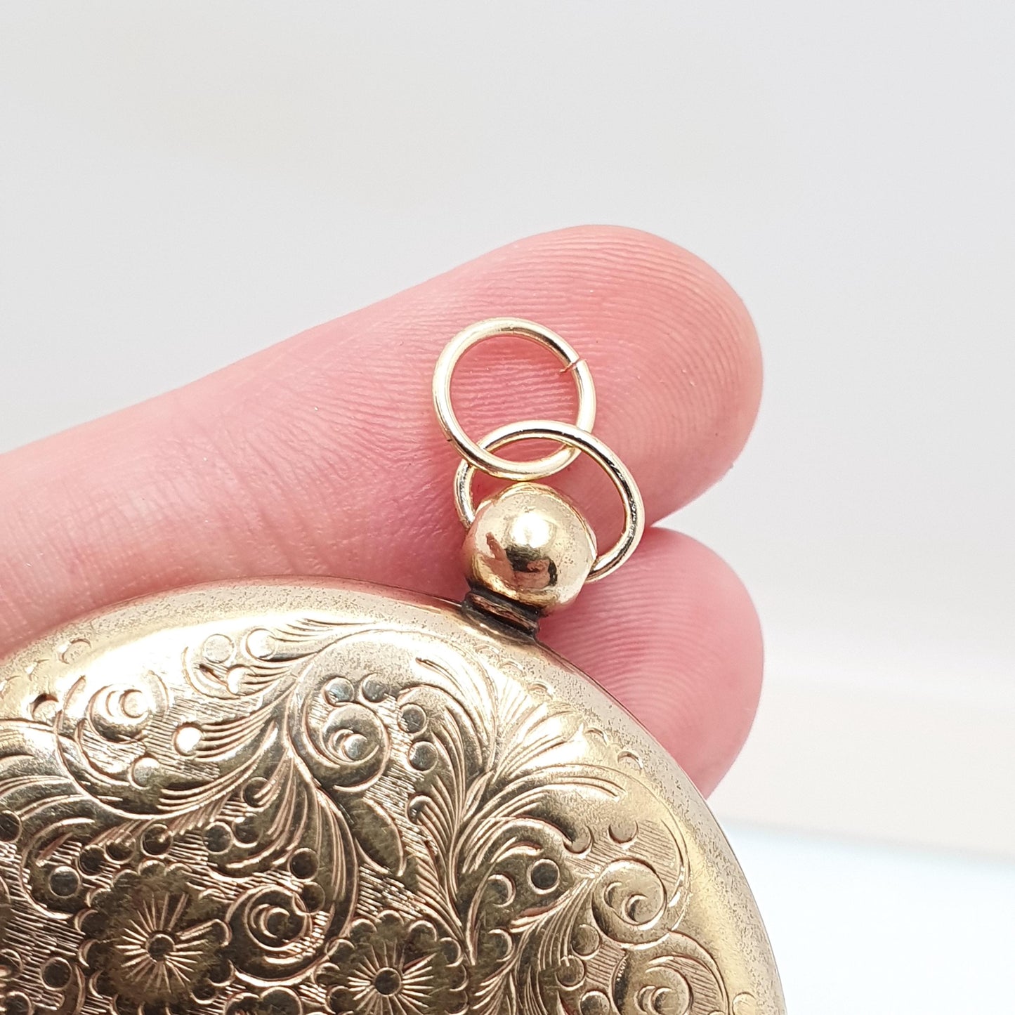 Antique Victorian Rolled Gold Locket Pendant Necklace Engraved Pocket Watch Style Gold Filled Large Big Vintage Jewelry Jewellery