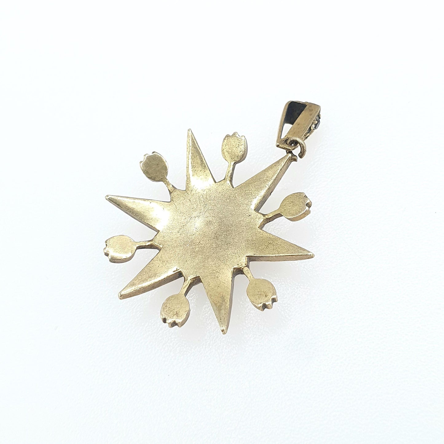 Antique Victorian Diamond Paste Star Pendant Gold Tone Base Metal Celestial Necklace Womens Jewelry Jewellery Mens Unisex