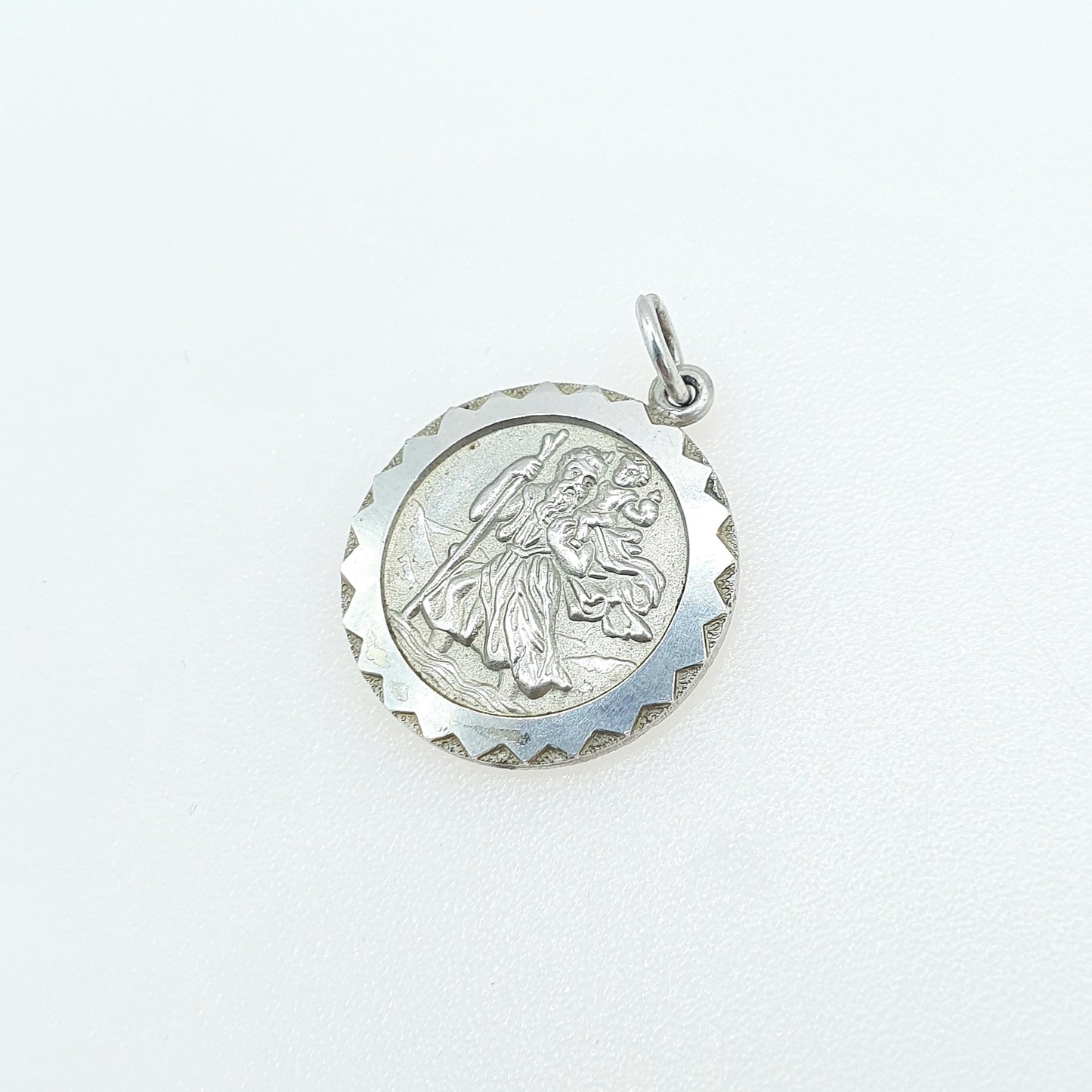 GEORG JENSEN Vintage Sterling Silver St Christopher Pendant Double Sided Car Plane Boat Womens Mens Unisex Jewellery Jewelry