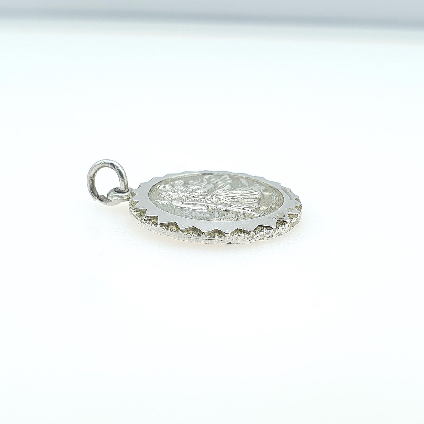 GEORG JENSEN Vintage Sterling Silver St Christopher Pendant Double Sided Car Plane Boat Womens Mens Unisex Jewellery Jewelry