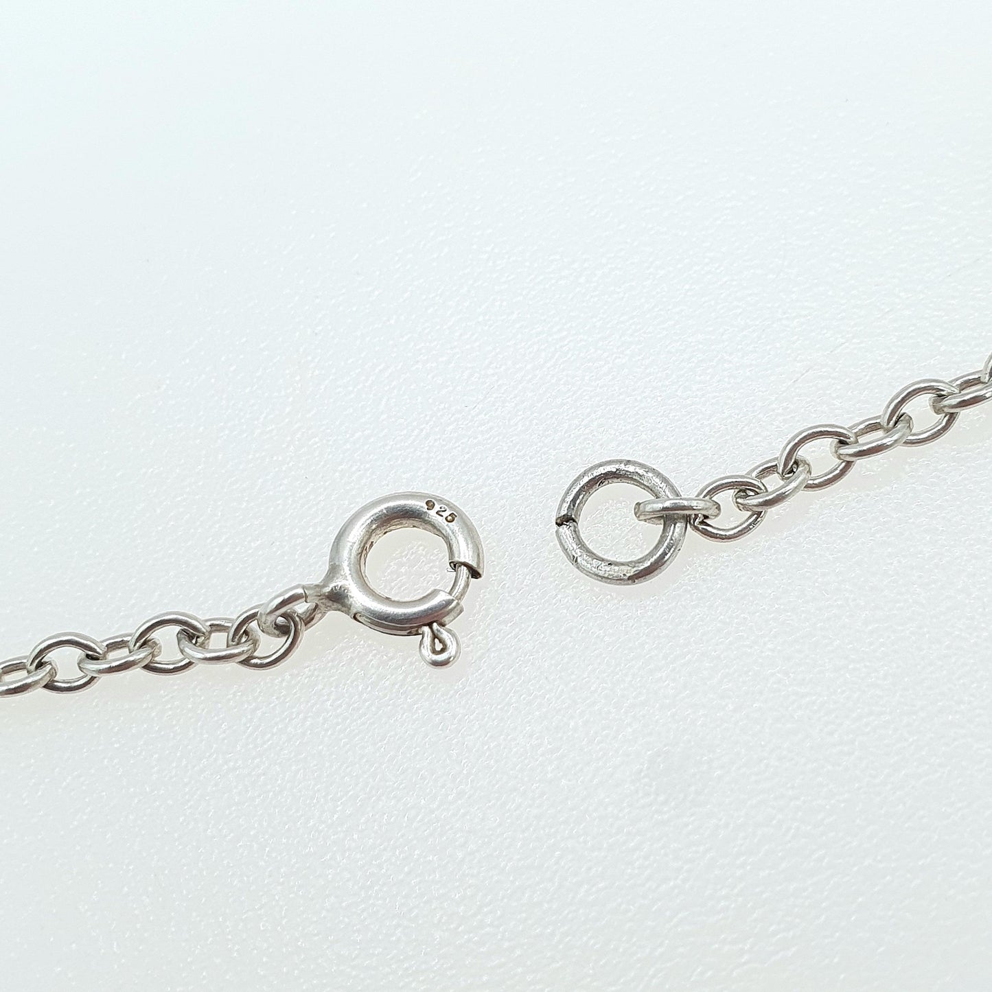 Vintage Sterling Silver Cable Link Chain Necklace Long Trace Links 57cm 22.4" 5.43g Unisex Mens Womens Ladies Retro Jewelry Jewellery