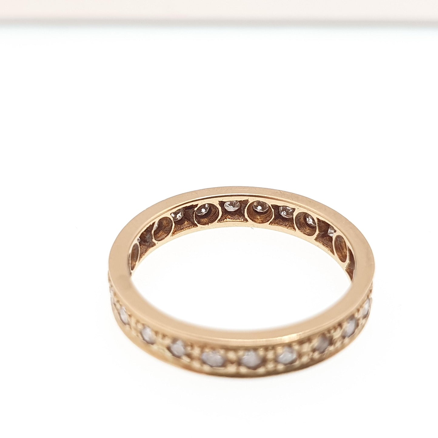 Antique 18ct Gold Diamond Ring Full Eternity Art Deco Solid 18k 18kt Yellow 1920s Vintage Wedding Band Womens Engagement Jewelry Jewellery