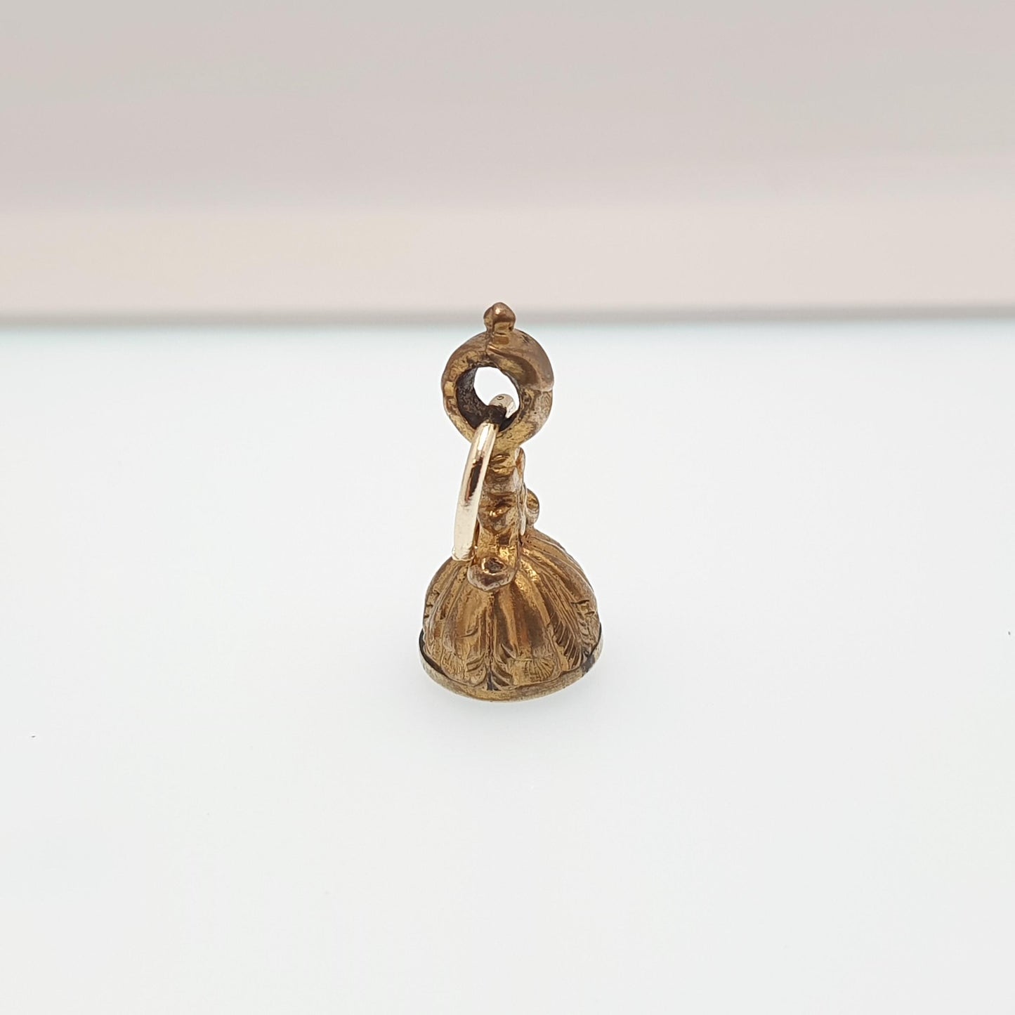 Antique Georgian Bird Intaglio Fob Necklace Pendant Dove of Peace Gold Tone Carnelian Letter Seal Stamp Tiny Small Vintage