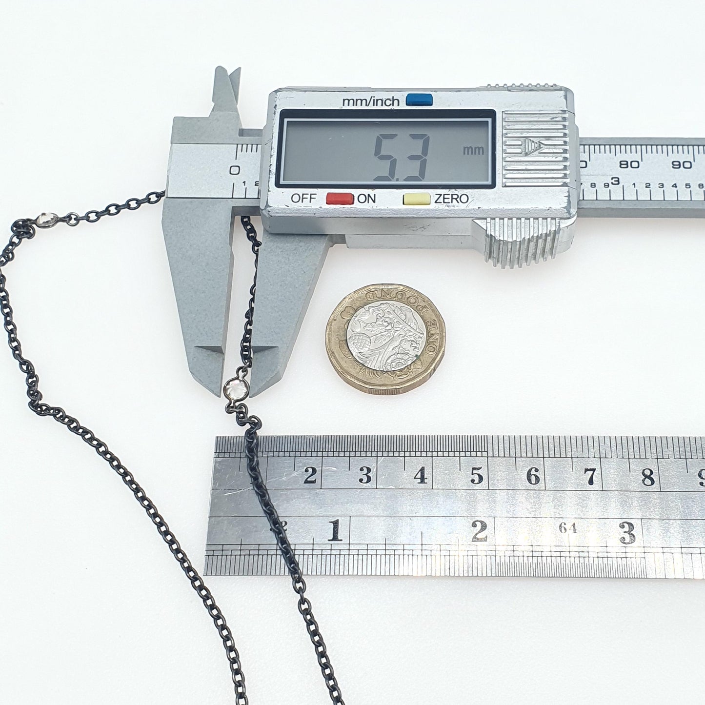 Antique Victorian Gun Metal Diamond Paste Muff Chain Necklace Dog Clip Black Metal Womens Vintage Mens 138cm 54" 12.91g Jewelry Jewellery