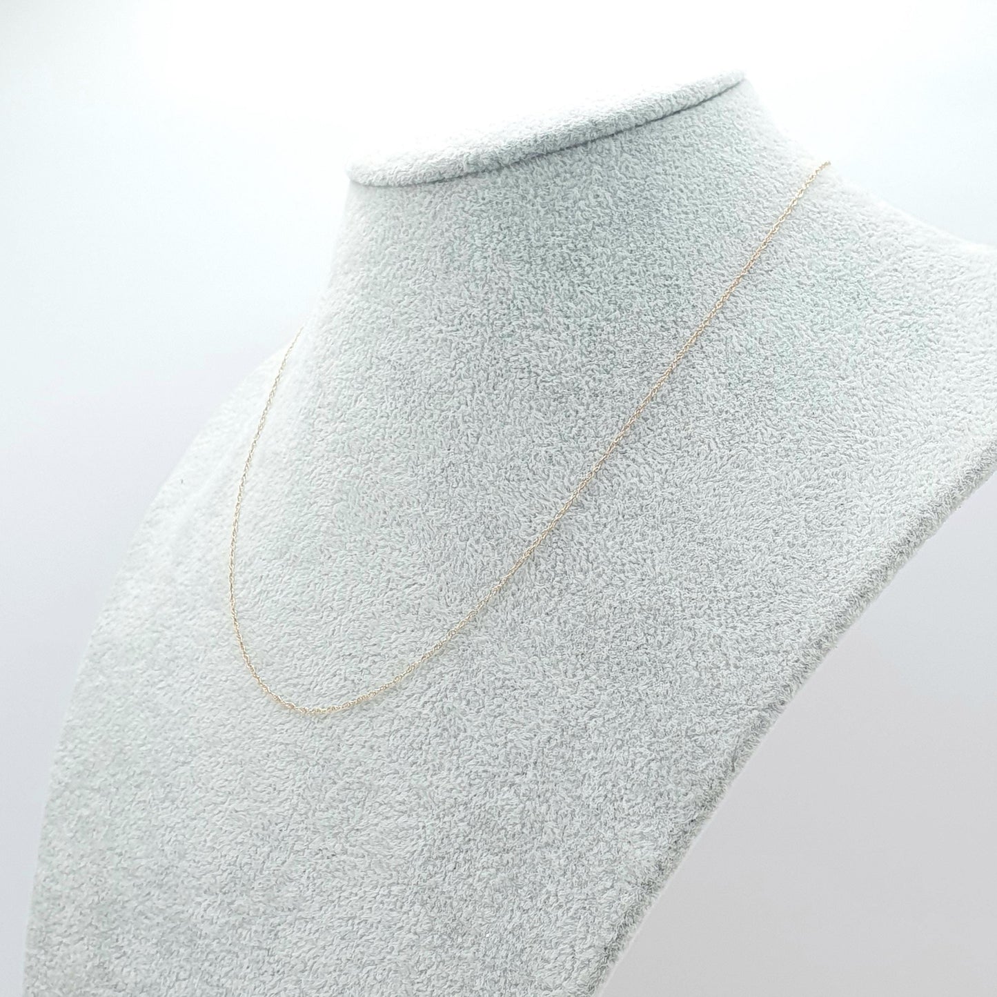 Vintage 9ct Rose Gold Rope Link Chain Necklace Very Fine Dainty Solid 9k 9kt 46cm 18.1” 0.40g Womens Jewelry Jewellery