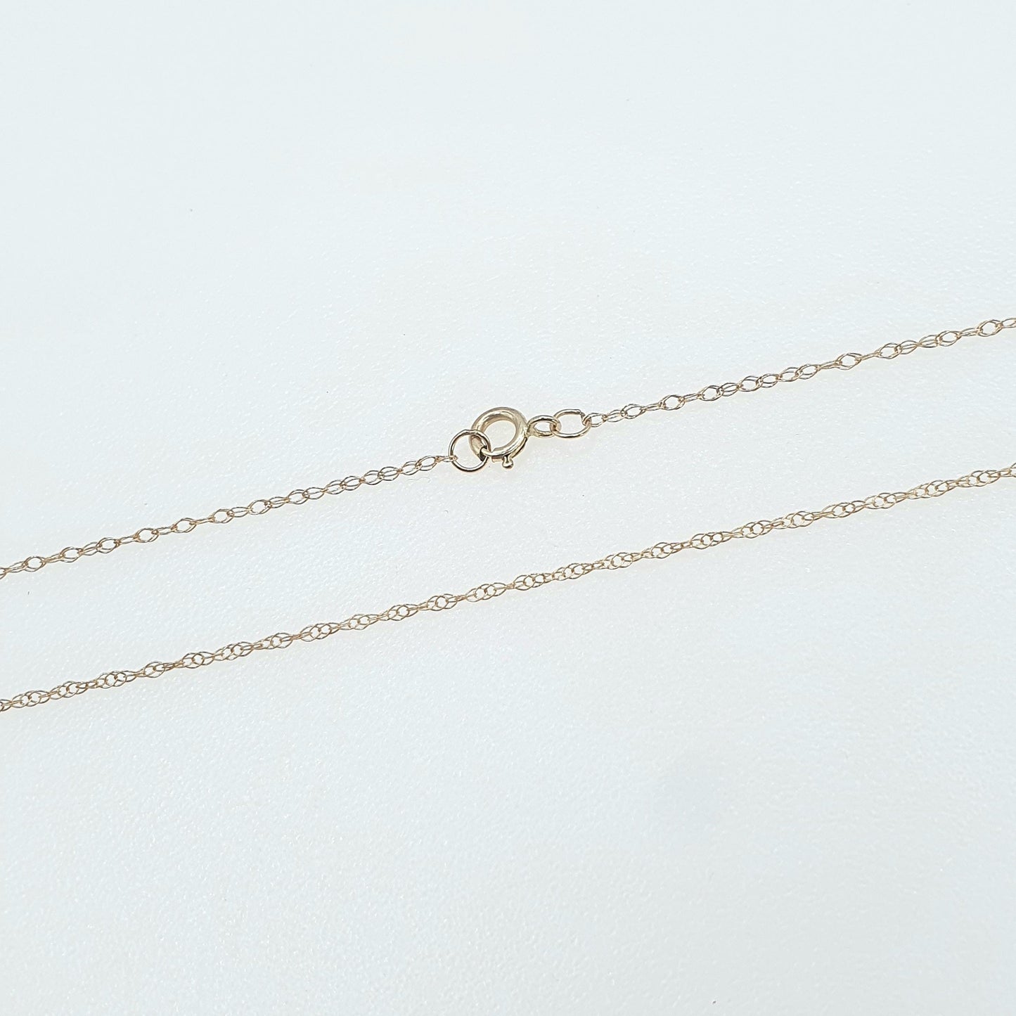 Vintage 9ct Rose Gold Rope Link Chain Necklace Very Fine Dainty Solid 9k 9kt 46cm 18.1” 0.40g Womens Jewelry Jewellery