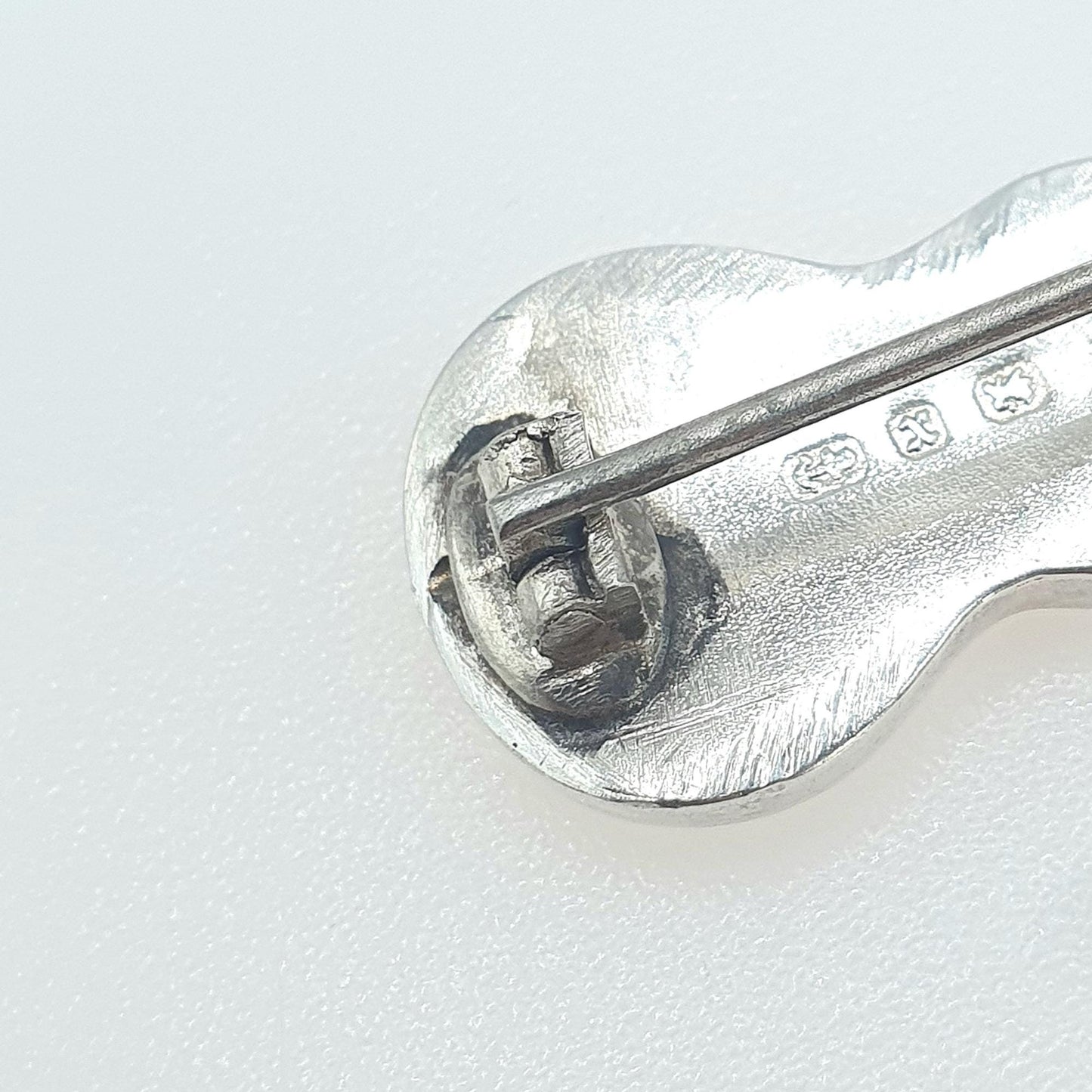 Antique Victorian Sterling Silver Guitar Brooch 1897 Hallmark Acoustic Musical Instrument Womens Mens Vintage Jewelry Jewellery