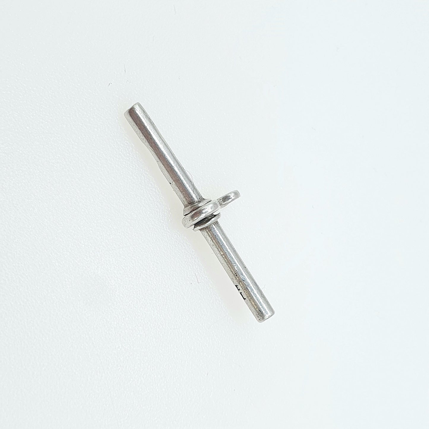 Antique Sterling Silver T Bar Pendant Necklace Albert Chain Fob 1901 Hallmark Unisex Jewelry Jewellery Charm Albertina