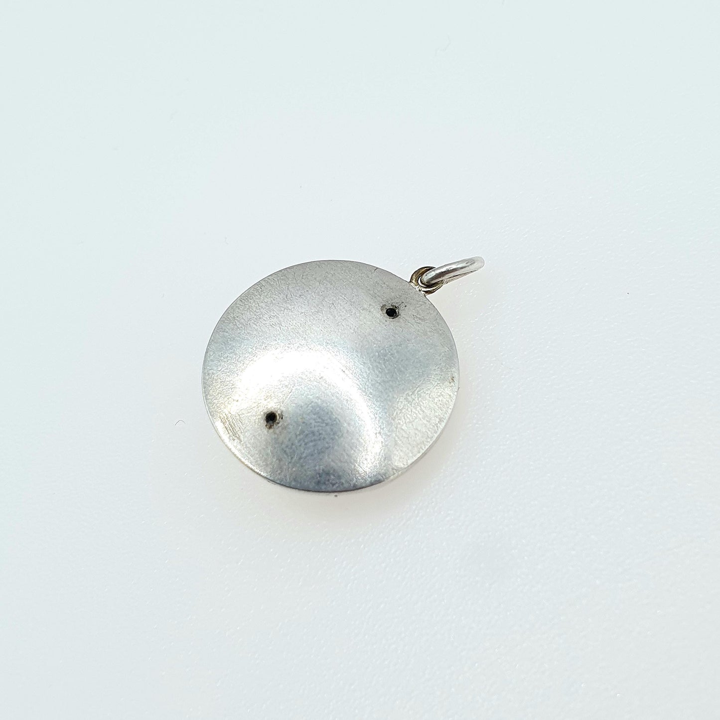 Antique Victorian Solid Silver Pendant Etruscan Revival Round Domed Aesthetic Necklace Womens Jewellery Mens Jewelry Unisex