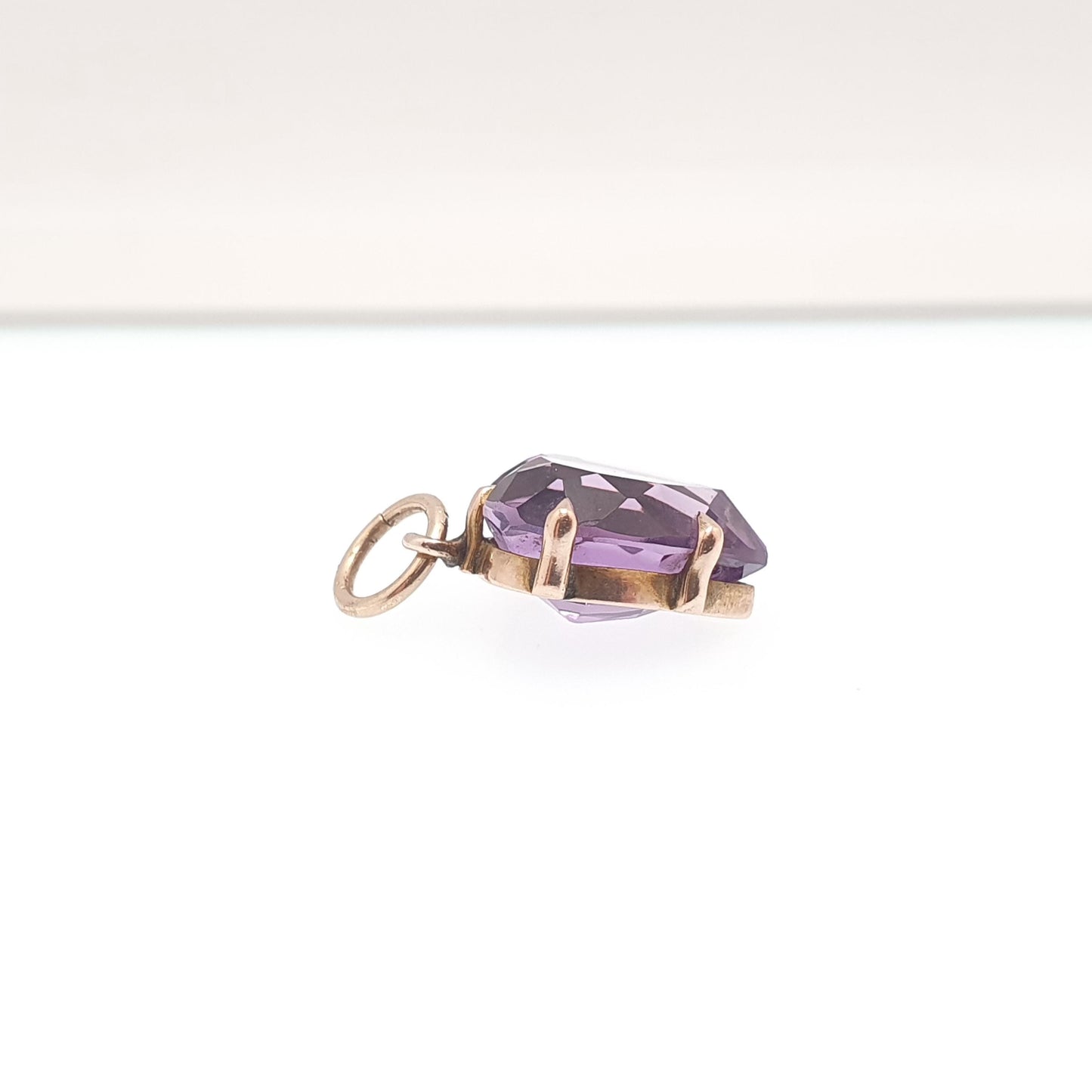 Antique Victorian 9ct Gold Amethyst Heart Pendant Necklace Puffer Heart Cut Solid 9k 375 9kt Jewelry Jewellery