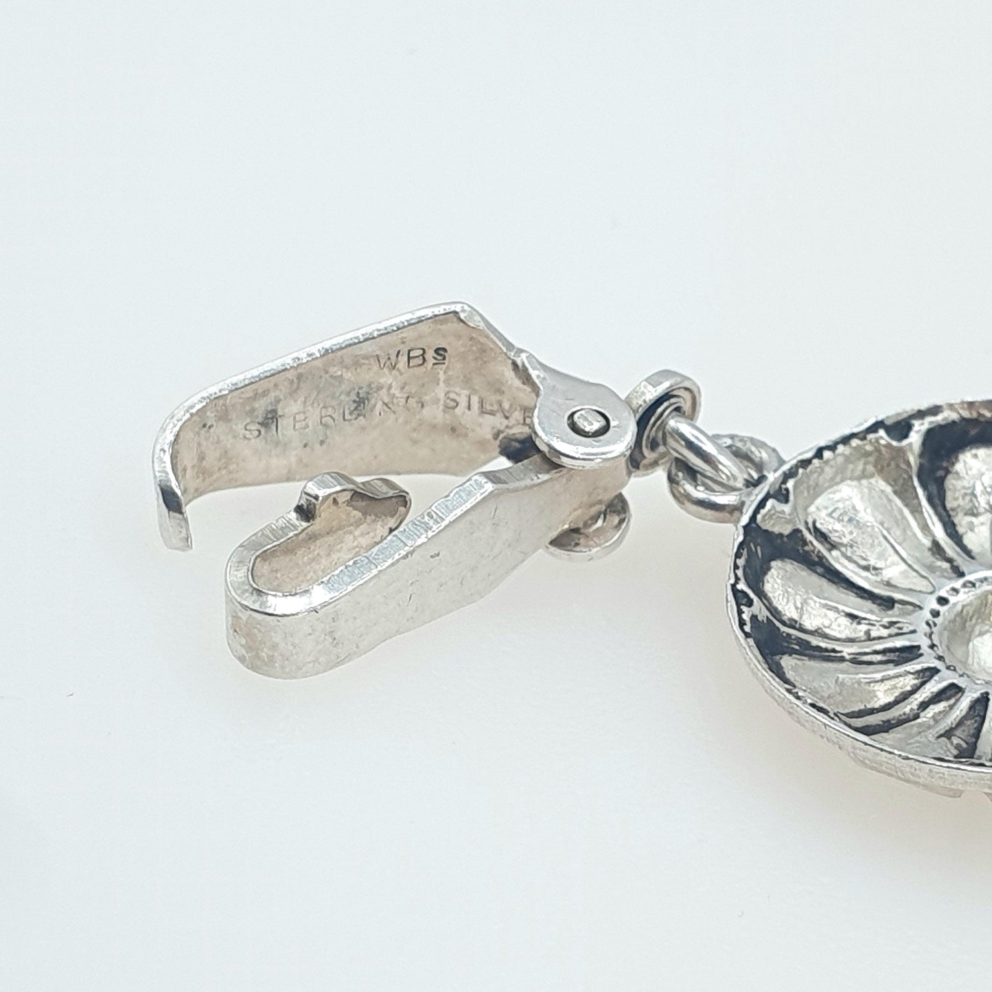 Antique Sterling Silver Flower Link Bracelet Art Deco Floral Vintage 1920s Womens Jewelry Jewellery 18.5cm 17.40g