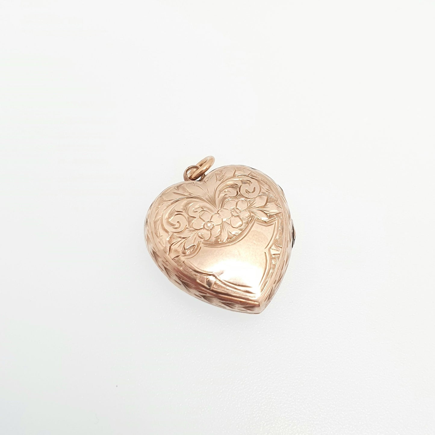 Antique Victorian 9ct Gold Heart Locket Engraved Back and Front Solid 9k 375 Pendant Fine Estate Love Necklace Jewelry Womens Jewellery