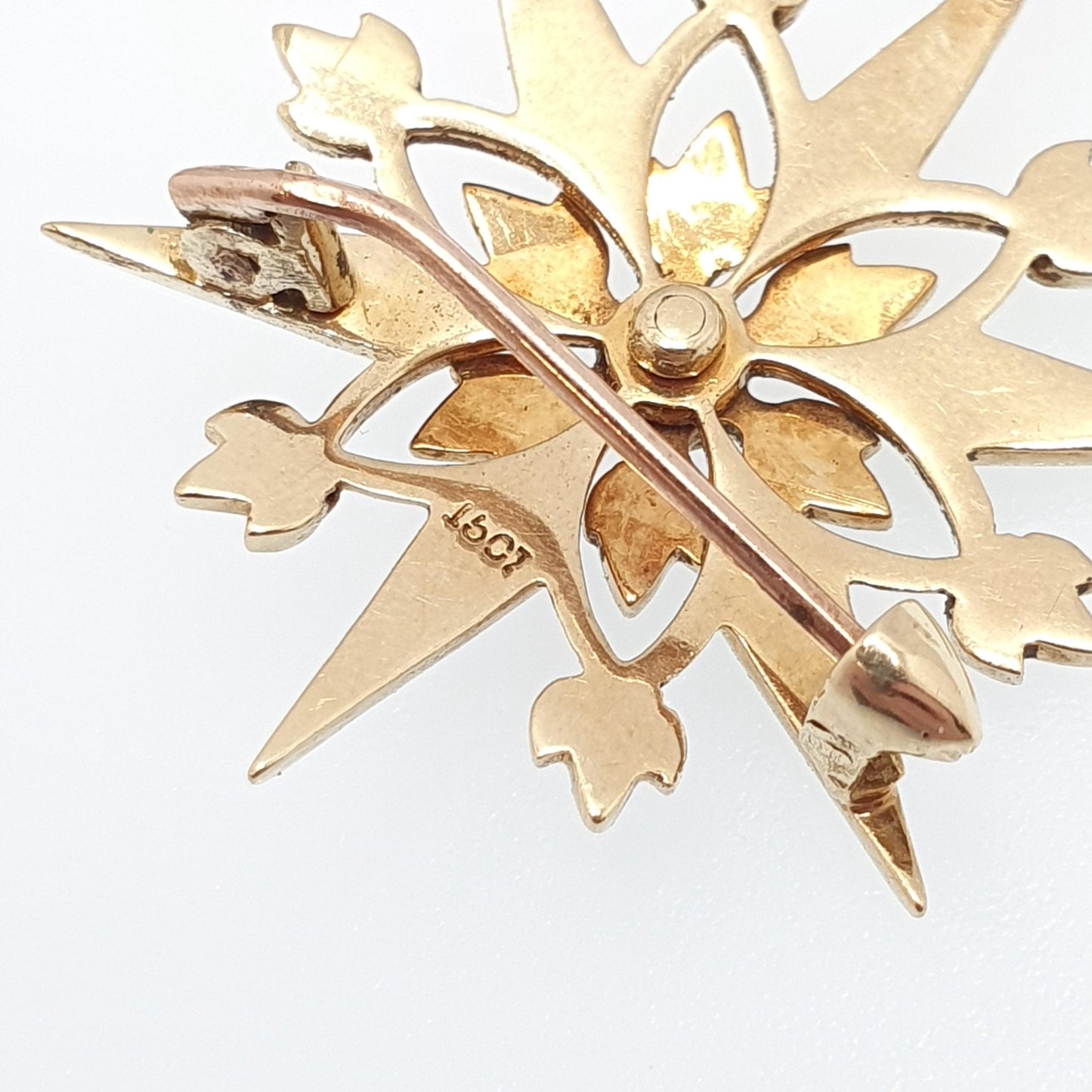 Antique 15ct Gold Star Pendant Seed Pearl Necklace Victorian Brooch Pin Solid 15k 15kt Celestial Vintage Jewellery Jewelry
