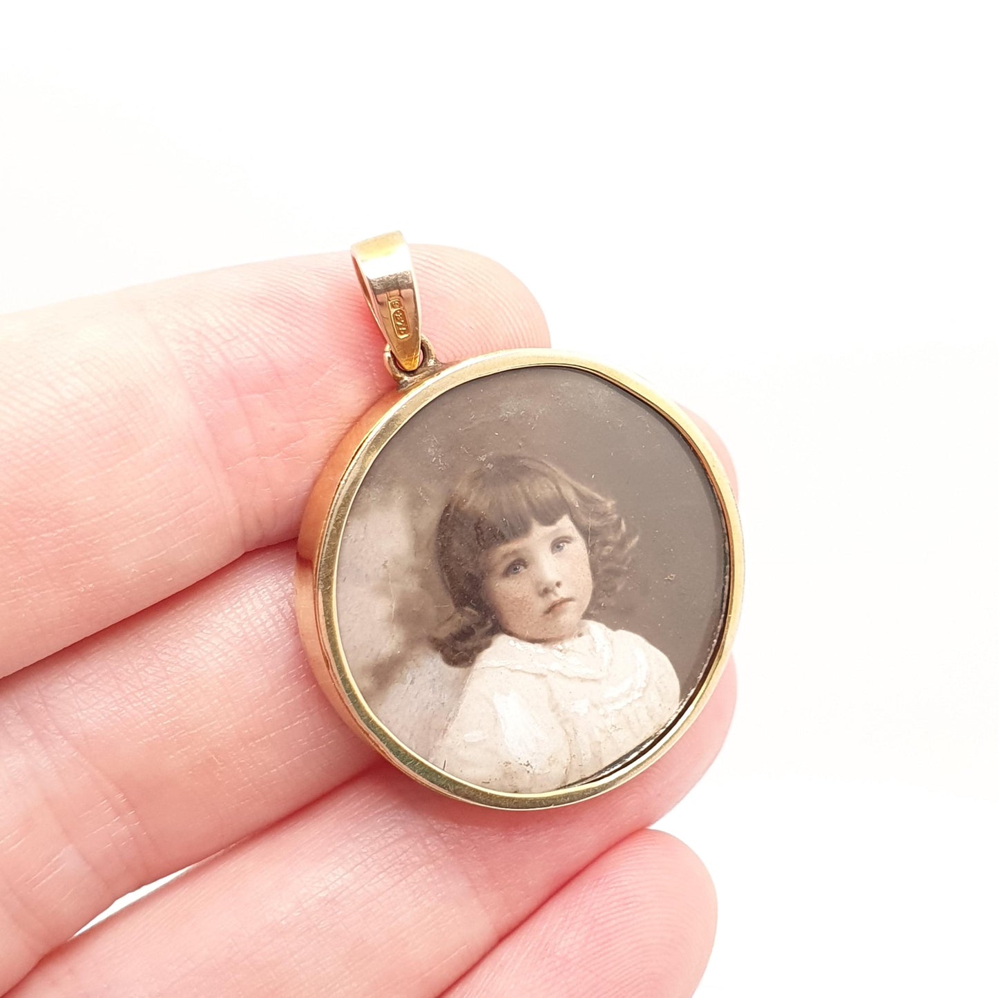 Antique 9ct Gold Seed Pearl Locket Necklace Pendant Double Sided Solid 9k 375 Yellow Jewelry Womens Jewellery
