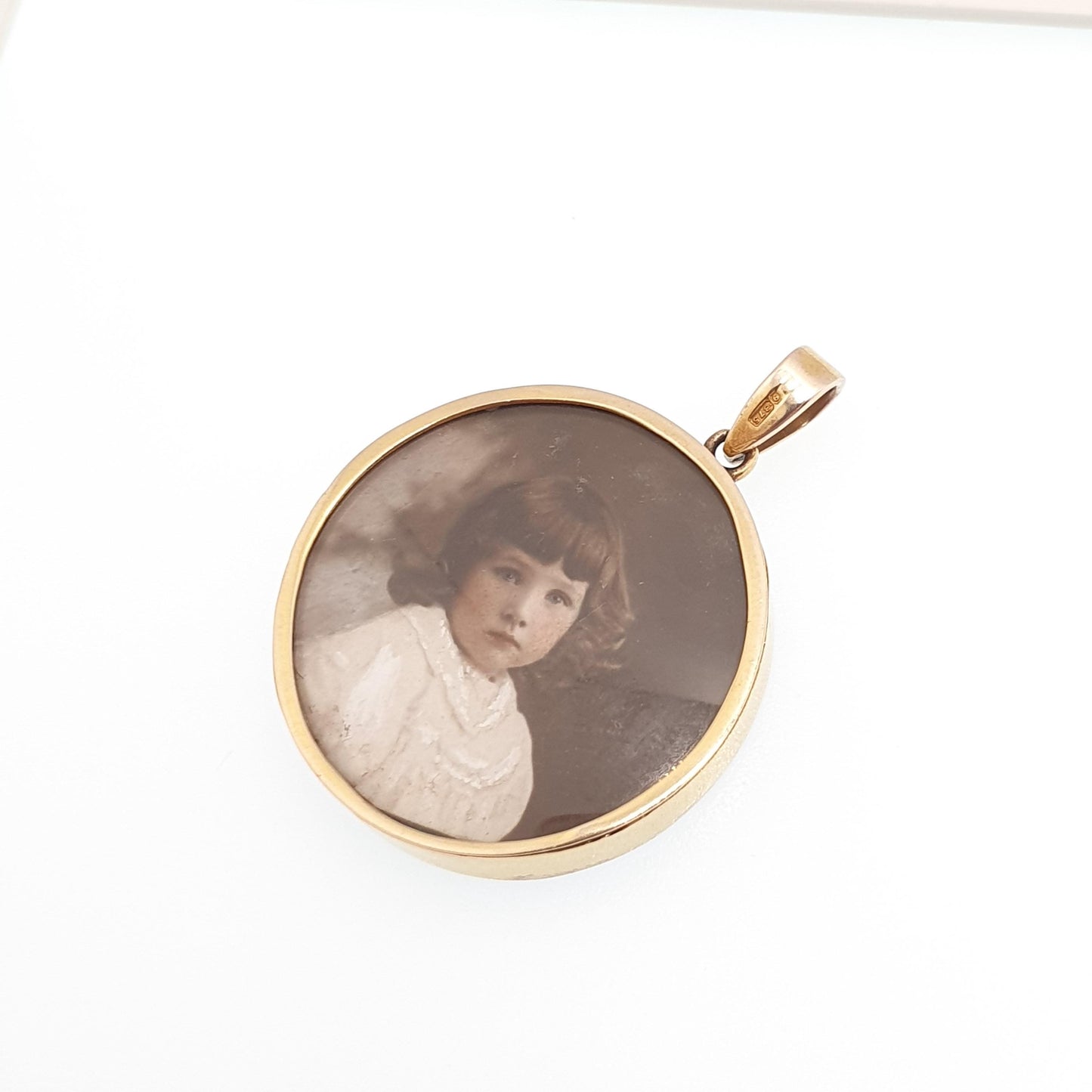Antique 9ct Gold Seed Pearl Locket Necklace Pendant Double Sided Solid 9k 375 Yellow Jewelry Womens Jewellery