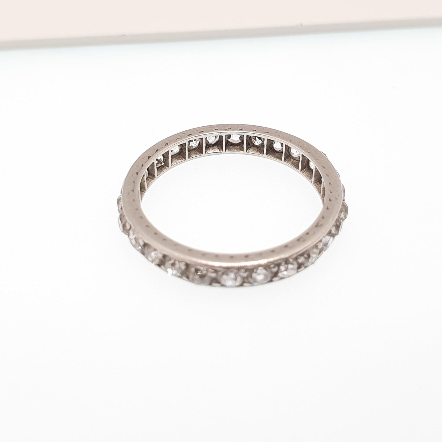 Antique Art Deco Platinum Diamond Eternity Ring 1920s Natural 0.5ct Diamonds Gemstone Full Band Stacker Wedding Womens Jewellery Jewelry