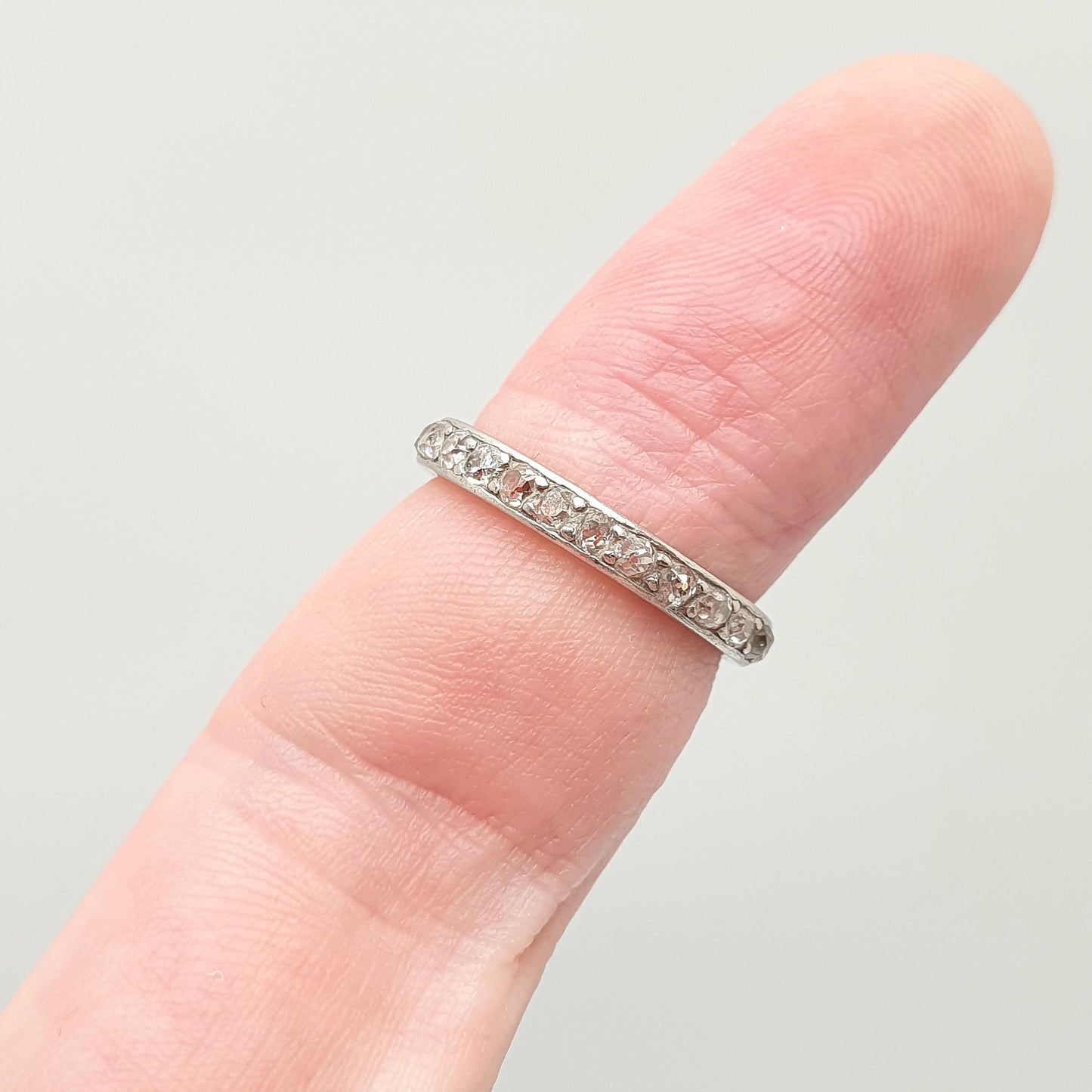 Antique Art Deco Platinum Diamond Eternity Ring 1920s Natural 0.5ct Diamonds Gemstone Full Band Stacker Wedding Womens Jewellery Jewelry