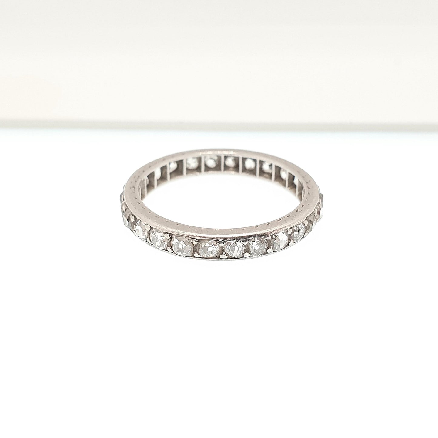 Antique Art Deco Platinum Diamond Eternity Ring 1920s Natural 0.5ct Diamonds Gemstone Full Band Stacker Wedding Womens Jewellery Jewelry