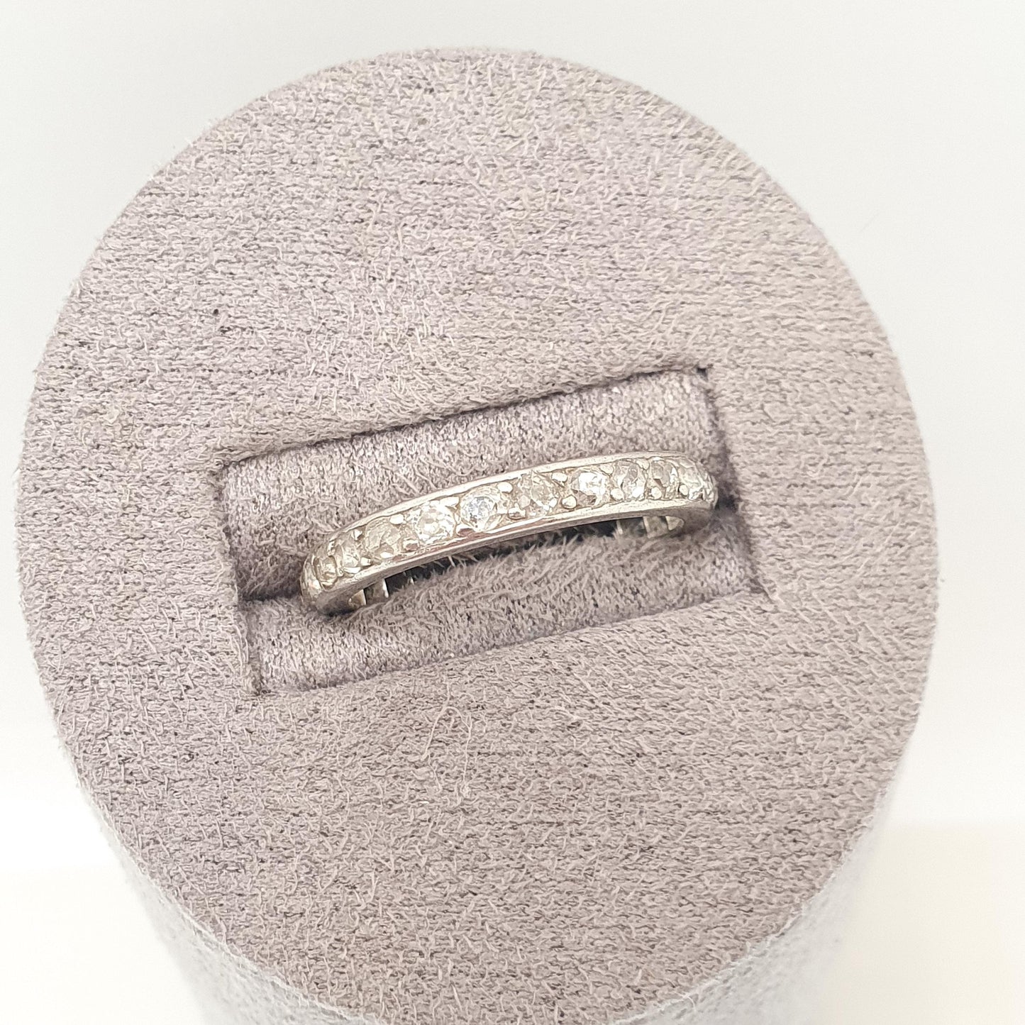 Antique Art Deco Platinum Diamond Eternity Ring 1920s Natural 0.5ct Diamonds Gemstone Full Band Stacker Wedding Womens Jewellery Jewelry