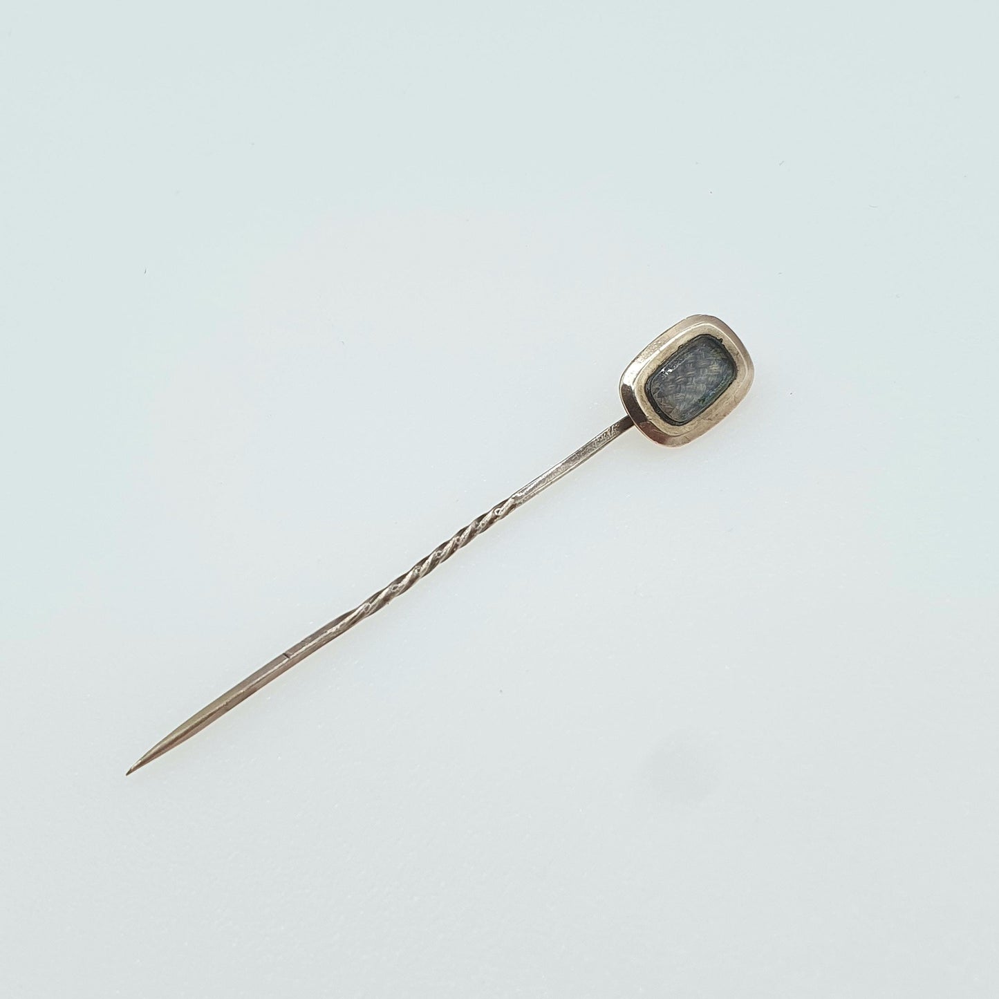 Antique Victorian 9ct Gold Head Mourning Stick Pin Locket with Hair Keepsake Rolled Gold Pin Vintage Womens Jewellery Jewelry