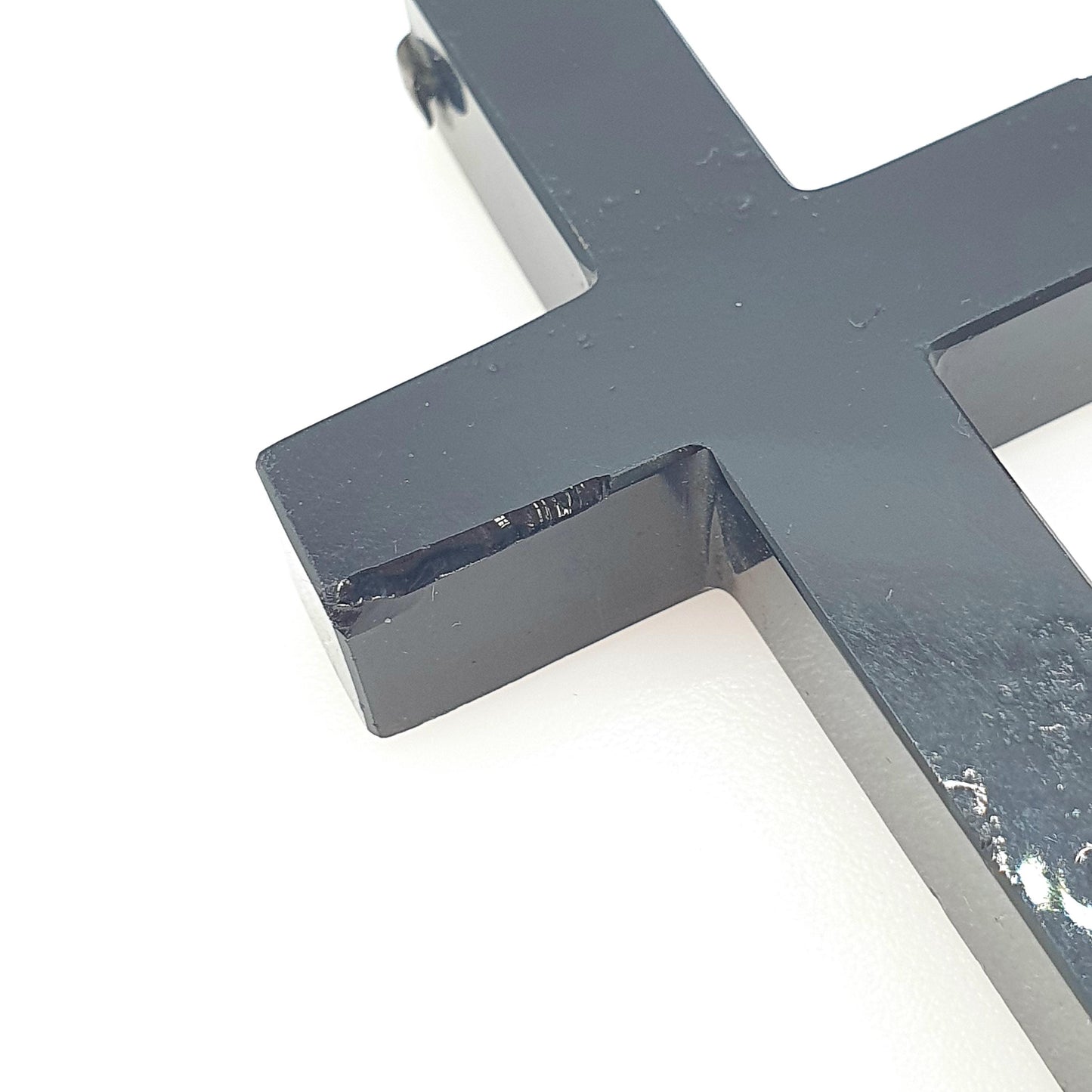 Antique Victorian French Jet Crucifix Pendant Very Large and Big Cross Black Glass Gothic Religious Vintage Mens Womens Jewelry Jewellery