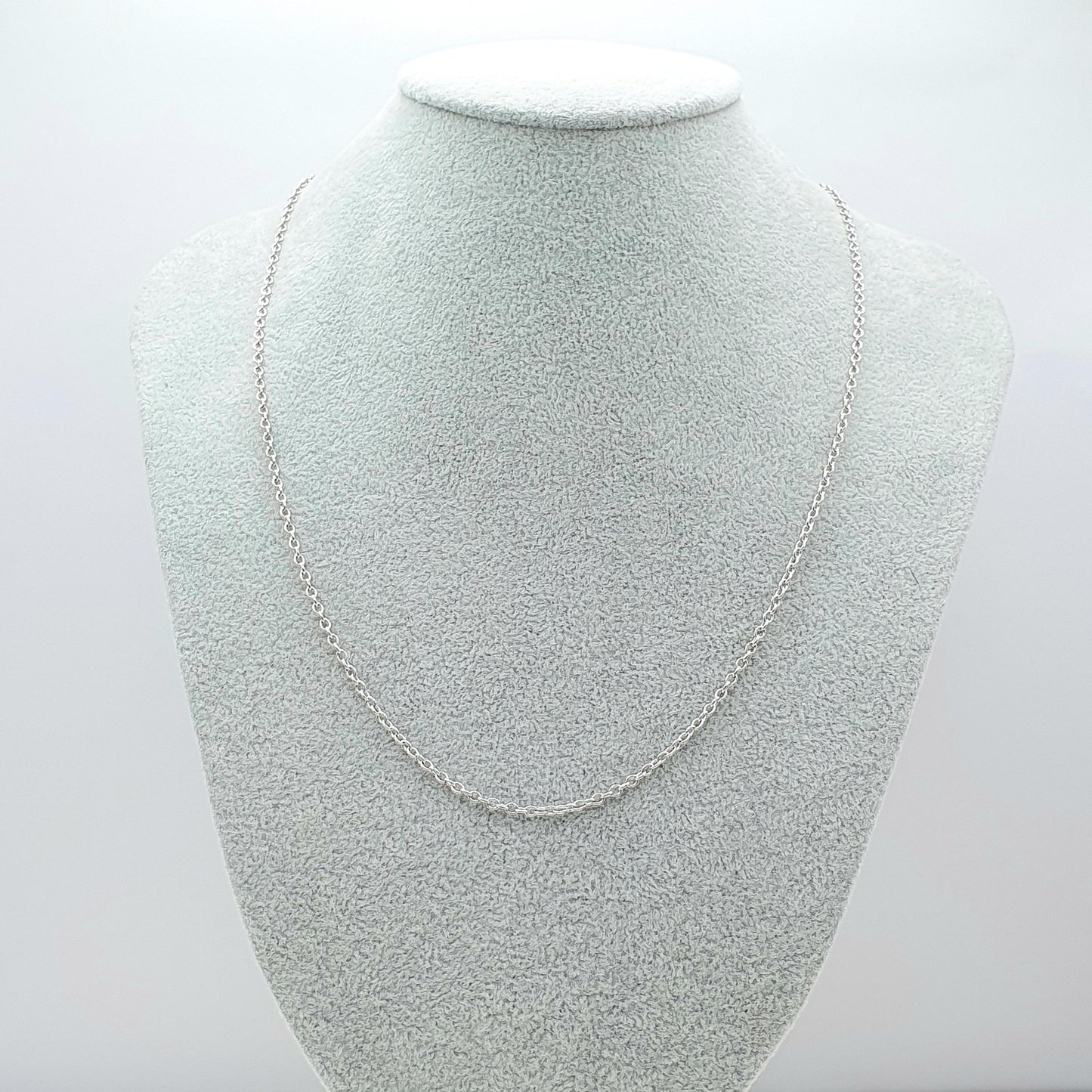 Vintage Sterling Silver Cable Link Chain Necklace Long Trace Links 57cm 22.4" 5.43g Unisex Mens Womens Ladies Retro Jewelry Jewellery