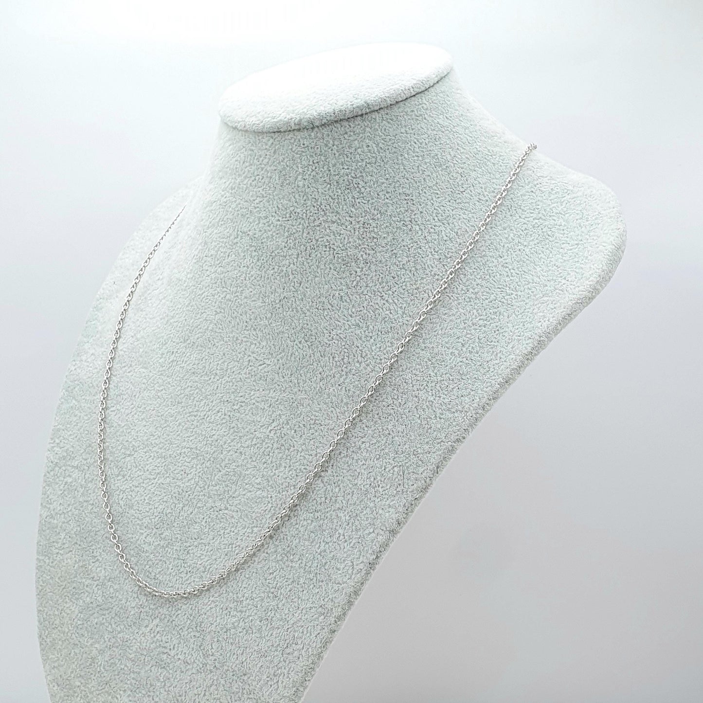 Vintage Sterling Silver Cable Link Chain Necklace Long Trace Links 57cm 22.4" 5.43g Unisex Mens Womens Ladies Retro Jewelry Jewellery