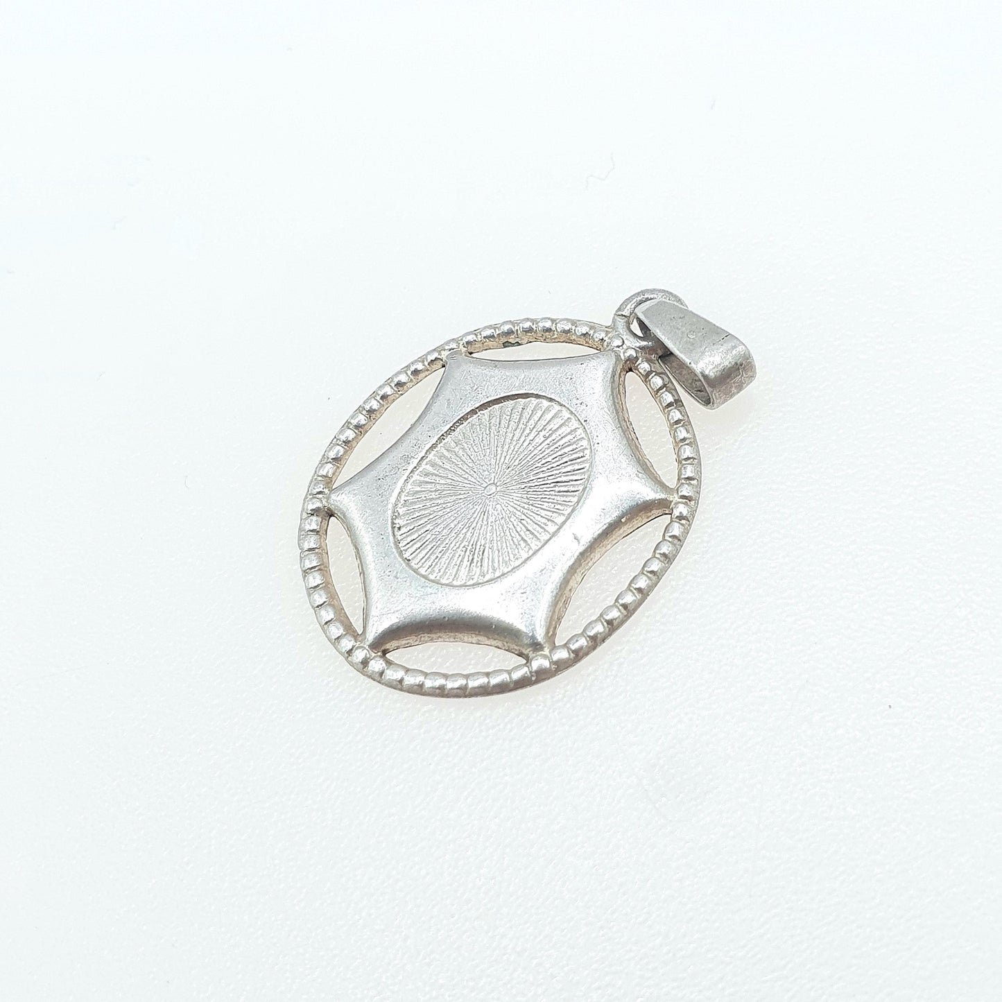 Antique CHARLES HORNER Sterling Silver Pendant Necklace Art Nouveau Sunburst Centre Womens Vintage Jewellery Jewelry