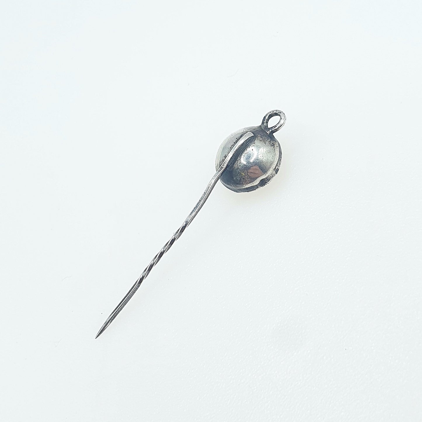 Antique Georgian Solid Silver Rock Crystal Quartz Stick Pin Foiled Genuine White Gemstone Womens Jewelry Jewellery Vintage