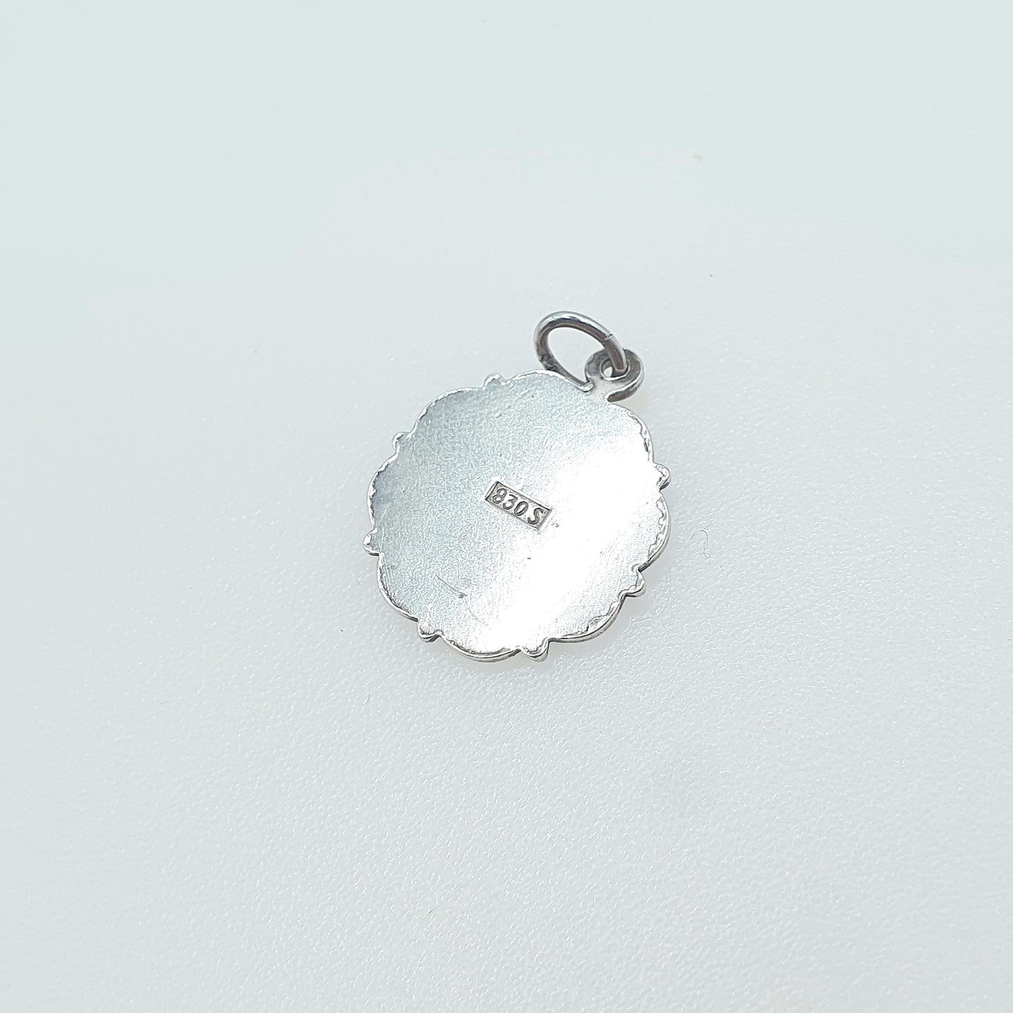 Vintage Solid Silver St Christopher Pendant Sky Blue Enamel Necklace Charm Travel Travelling Saint Womens Mens Jewellery Jewelry