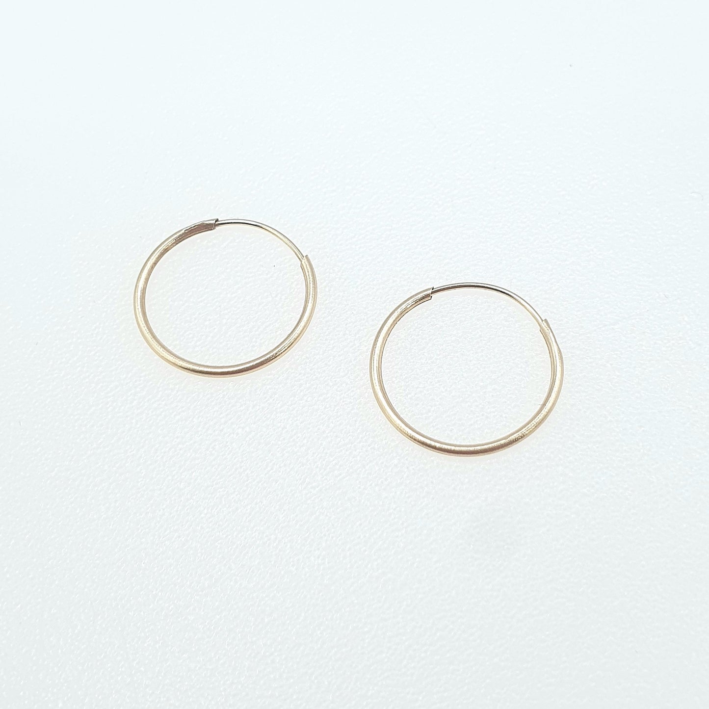 Vintage 9ct Gold Tiny Sleeper Earrings Small Hoop Faceted Edge Round Circle Solid 9k 9kt Retro Womens Jewelry Jewellery Mens Unisex