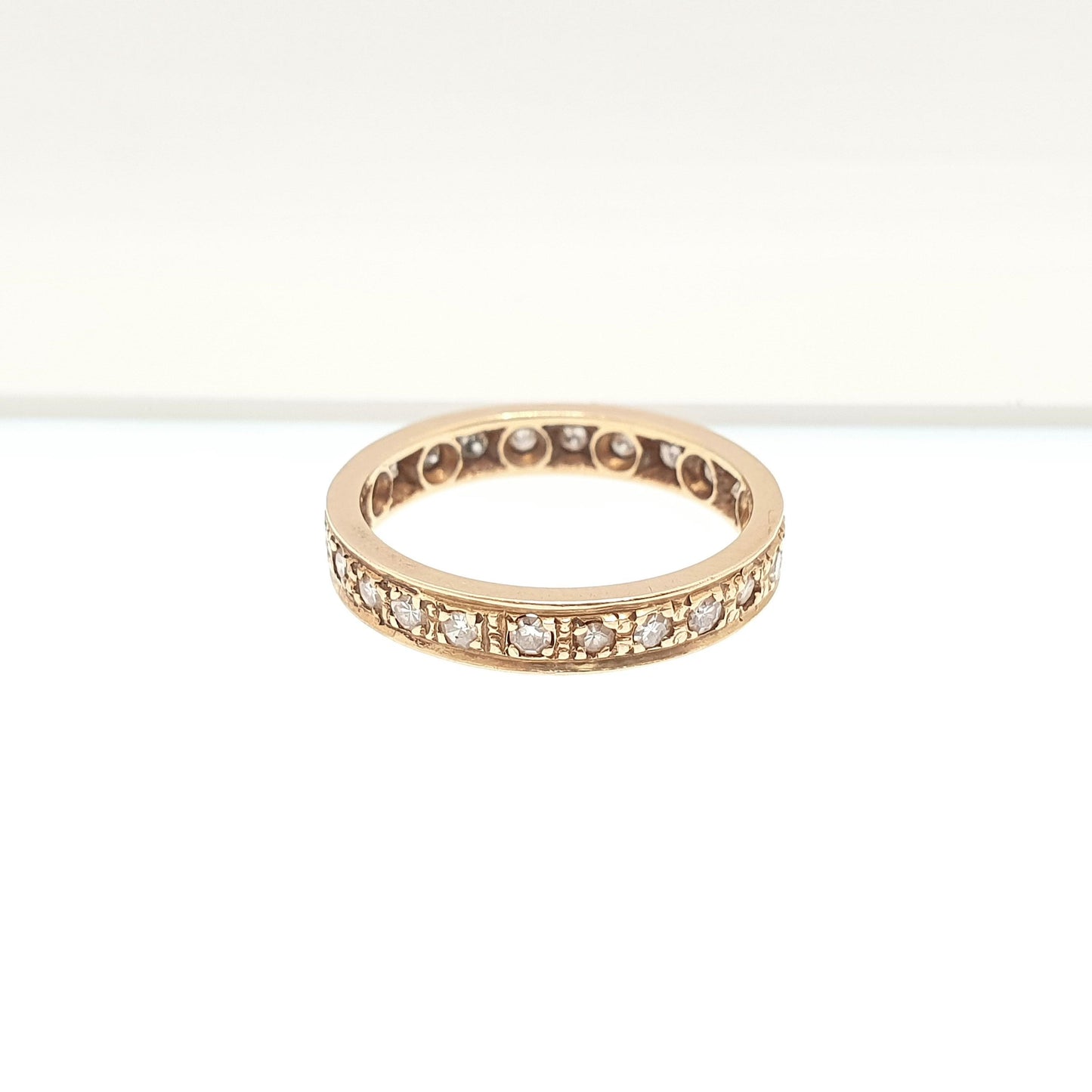 Antique 18ct Gold Diamond Ring Full Eternity Art Deco Solid 18k 18kt Yellow 1920s Vintage Wedding Band Womens Engagement Jewelry Jewellery
