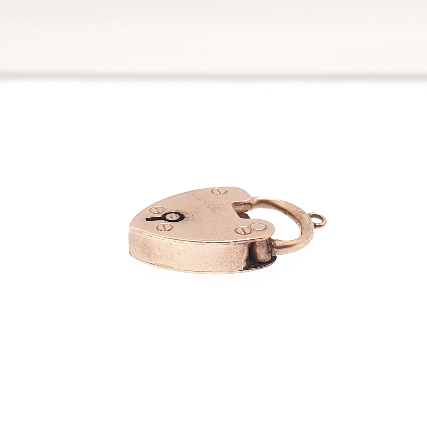 Antique 9ct 9k Rose Gold Padlock Clasp Charm Necklace Pendant 1904 Hallmark Bracelet Solid 9k 9 Carat Lock Vintage Womens