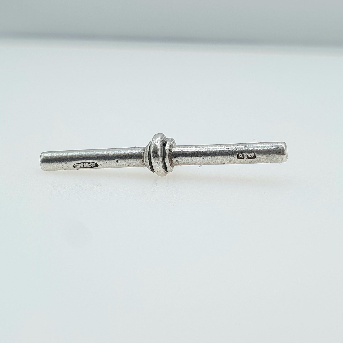 Antique Sterling Silver T Bar Pendant Necklace Albert Chain Fob 1901 Hallmark Unisex Jewelry Jewellery Charm Albertina