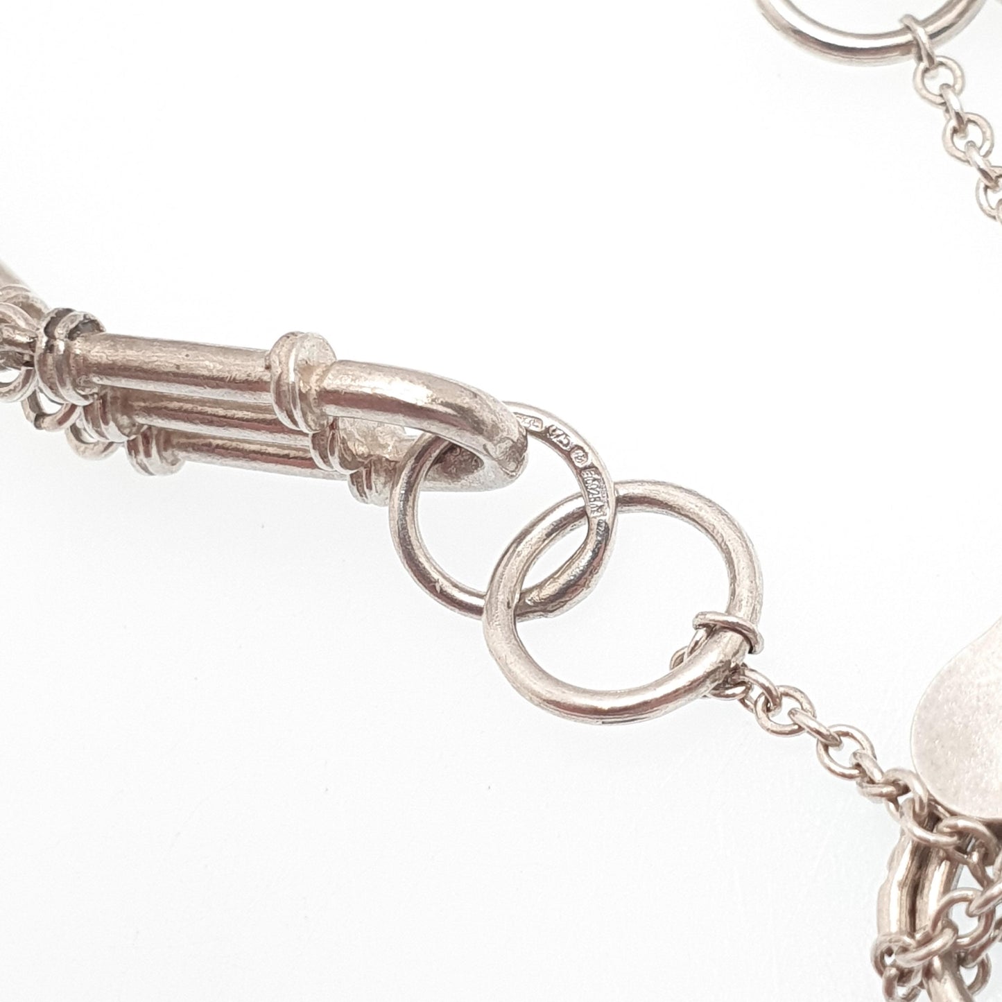 Vintage Sterling Silver Gate Link Bracelet Shield Padlock Clasp Key Charm Hallmarked 925 20cm 7.8" 17.68g Womens Jewelry Jewellery