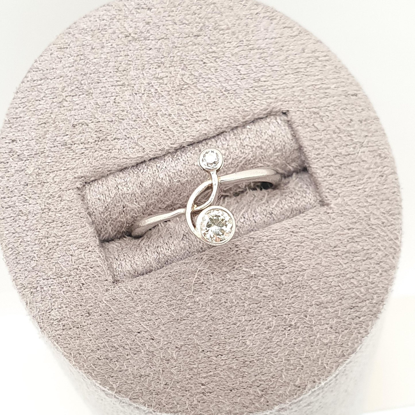 Antique Platinum Diamond Ring Art Deco Natural Diamonds 0.15ct Ornate Double 1920s Vintage Womens Jewellery Jewelry