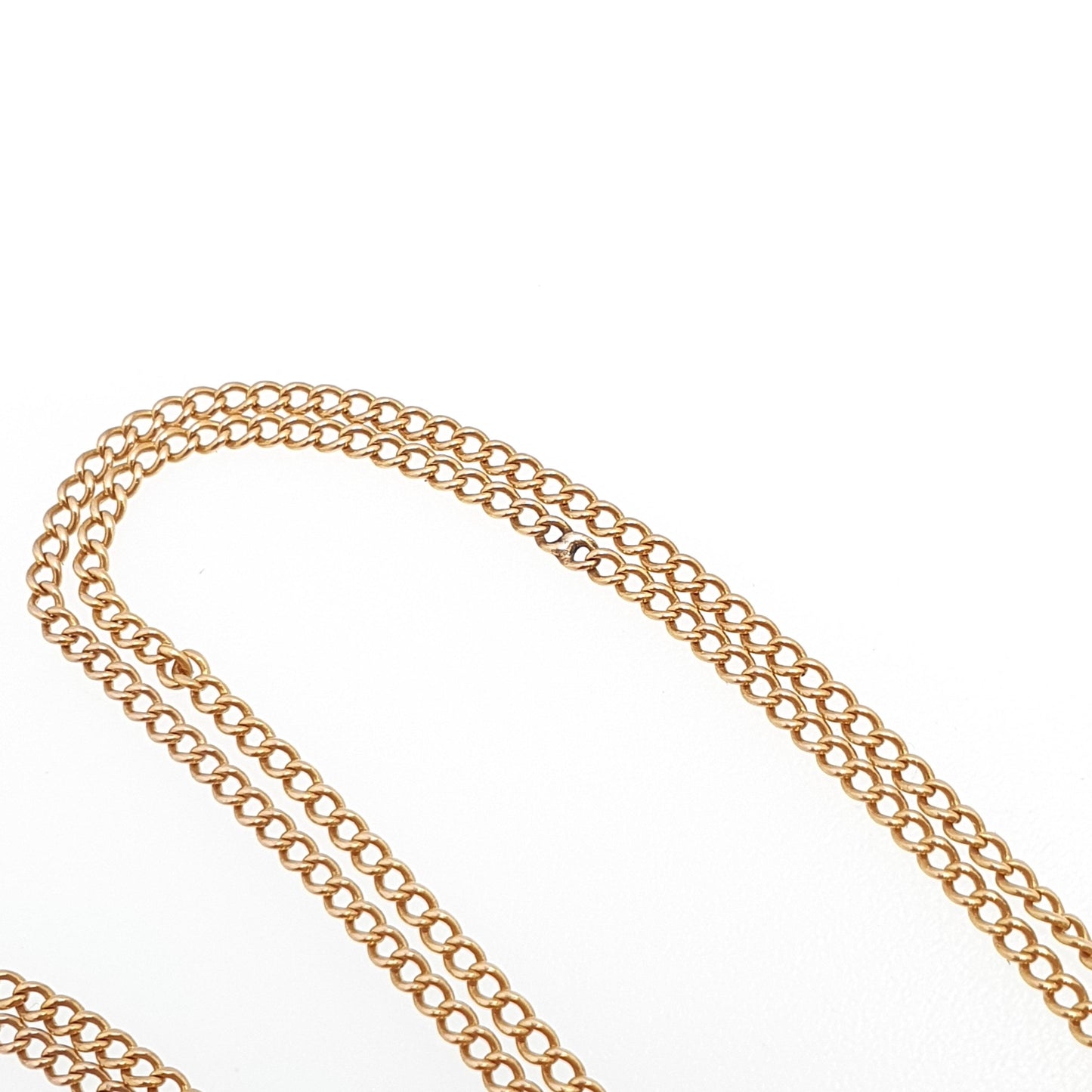 Antique 9ct 9k Gold Chain Necklace Curb Link Yellow Solid 375 45cm 17.7" 2.10g Victorian Genuine Vintage Womens Jewelry Jewellery