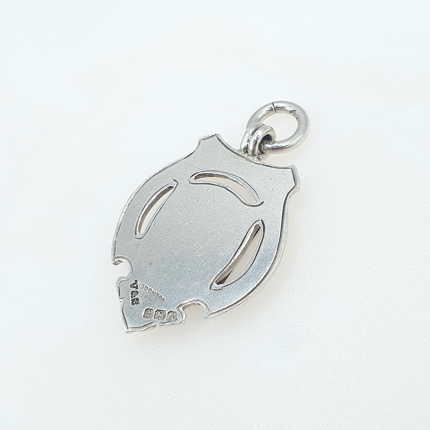 Antique Sterling Silver Draughts Medal Fob Pendant Checkers Blue Enamel Checkerboard 1925 Hallmark Womens Mens Jewelry Jewellery