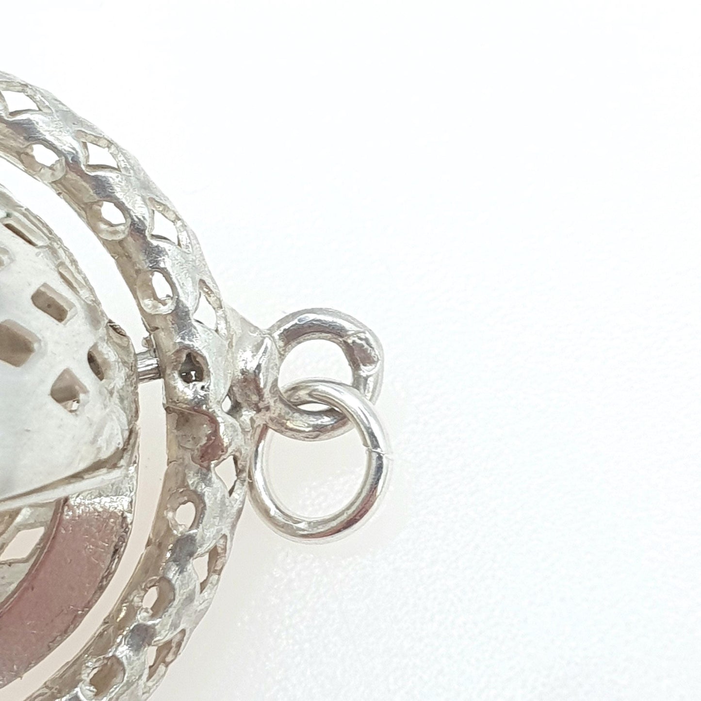 Vintage Solid Silver Arabic Swivel Ball Pendant Necklace Quran Verse Muslim Islam Script Vintage Womens Mens Jewellery Jewelry